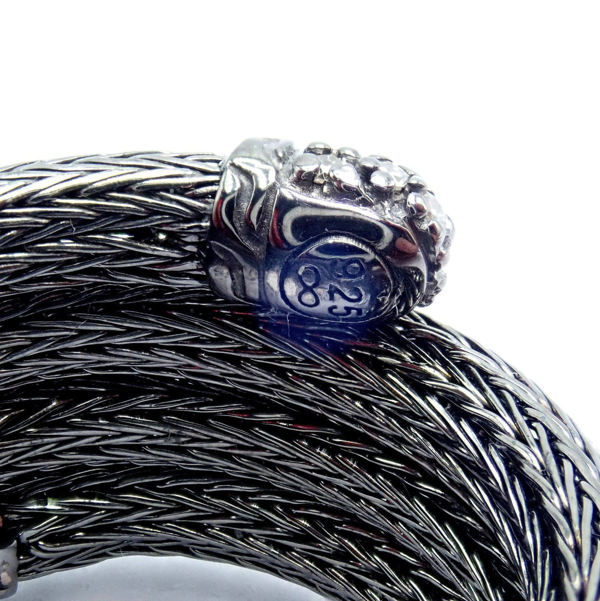 John Hardy Jewelry & Watches:Fine Jewelry:Rings John Hardy JH Silver Blackened Sterling Silver Diamond Coil Ring sz 6