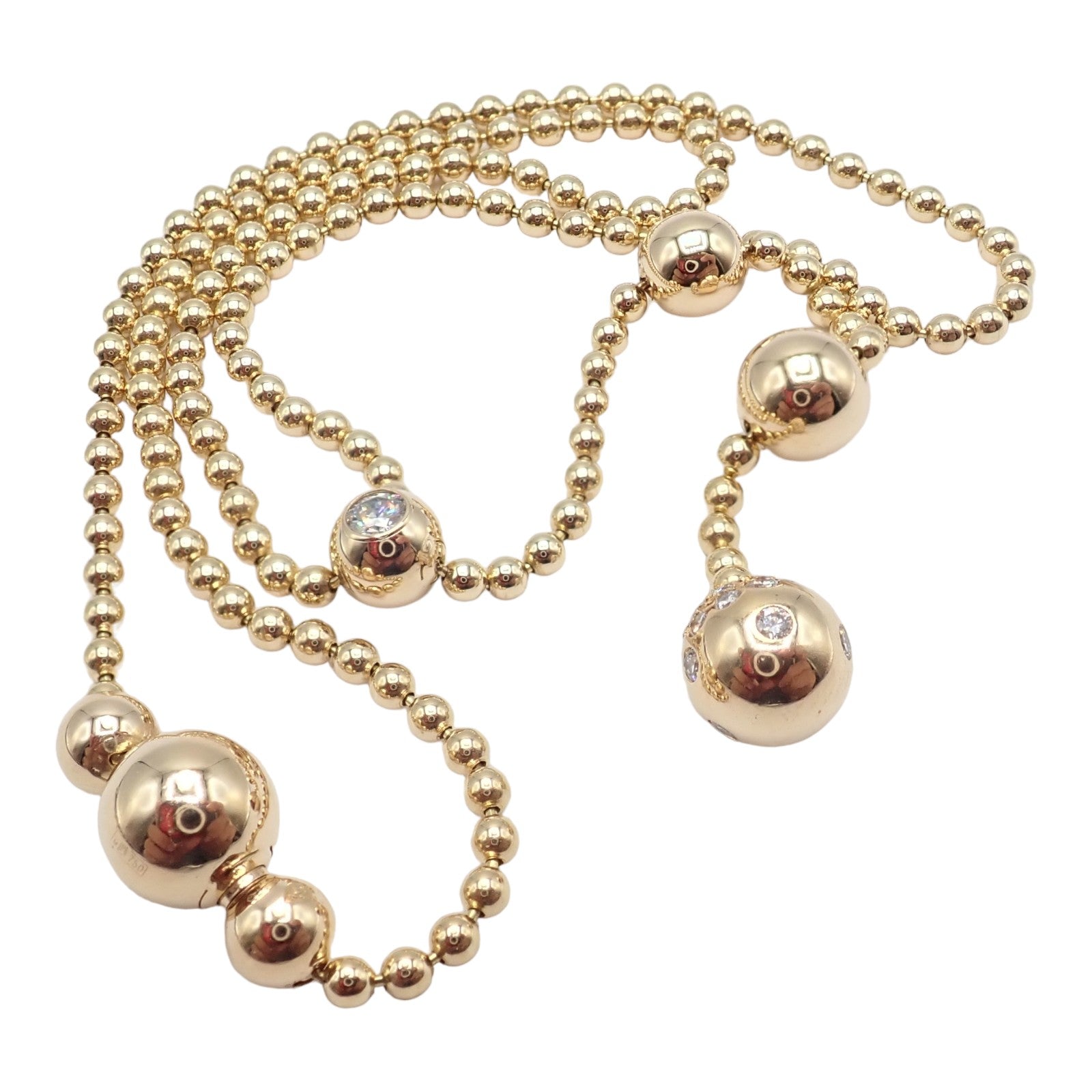 Authentic! Cartier Draperie de Decollate 18k Yellow Gold Diamond Necklace | Fortrove