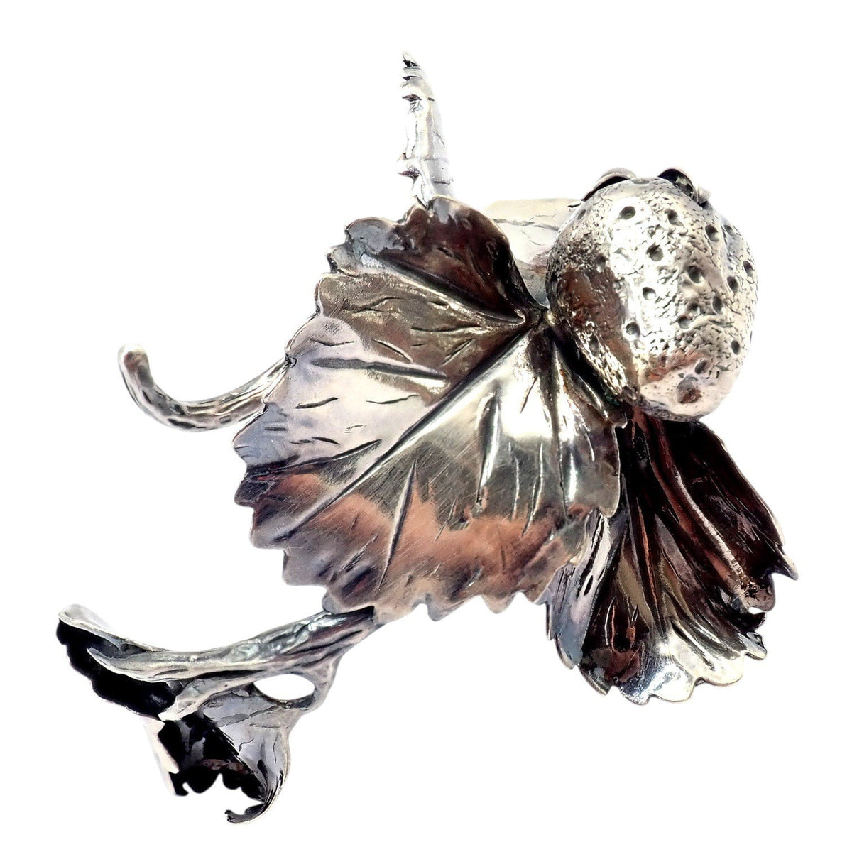 Buccellati Jewelry & Watches:Fine Jewelry:Bracelets & Charms Rare! Vintage Mario Buccellati Silver Strawberry Leaf Branch Cuff Bracelet