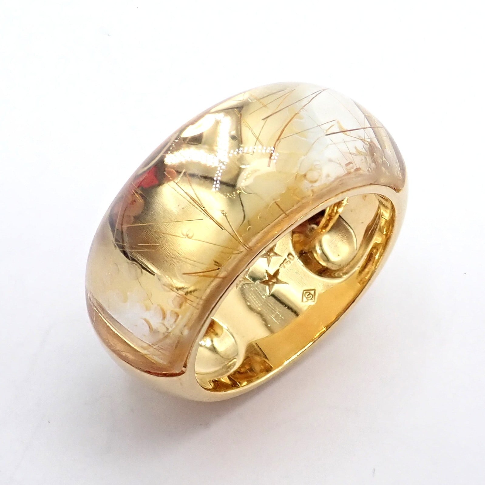 H.Stern Jewelry & Watches:Fine Jewelry:Rings Authentic! H. Stern 18k Yellow Gold Rutilated Quartz Ring sz 6.5