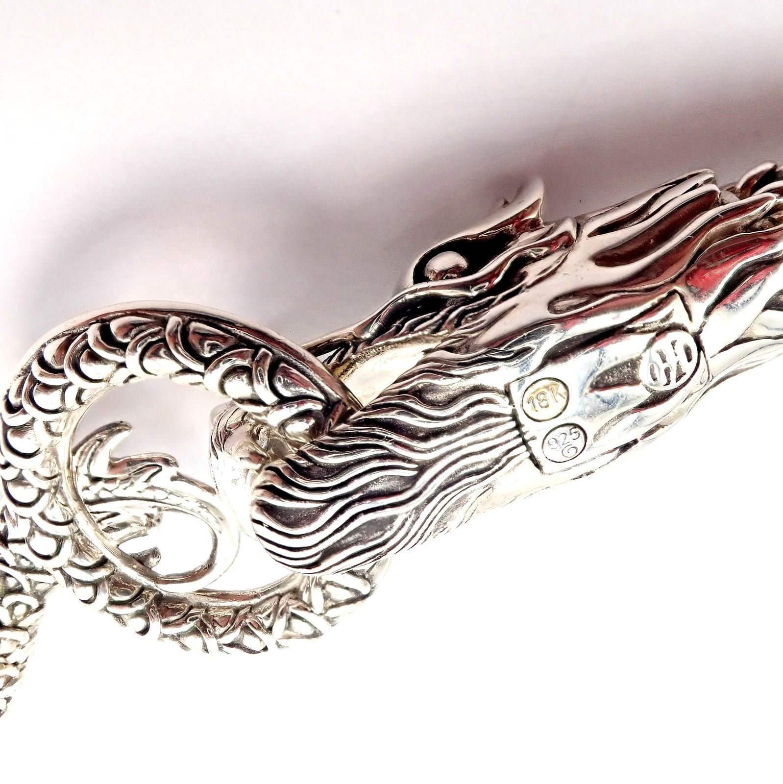 John Hardy Jewelry & Watches:Fine Jewelry:Necklaces & Pendants John Hardy JH Silver 18k Yellow Gold Naga Dragon Dots Necklace