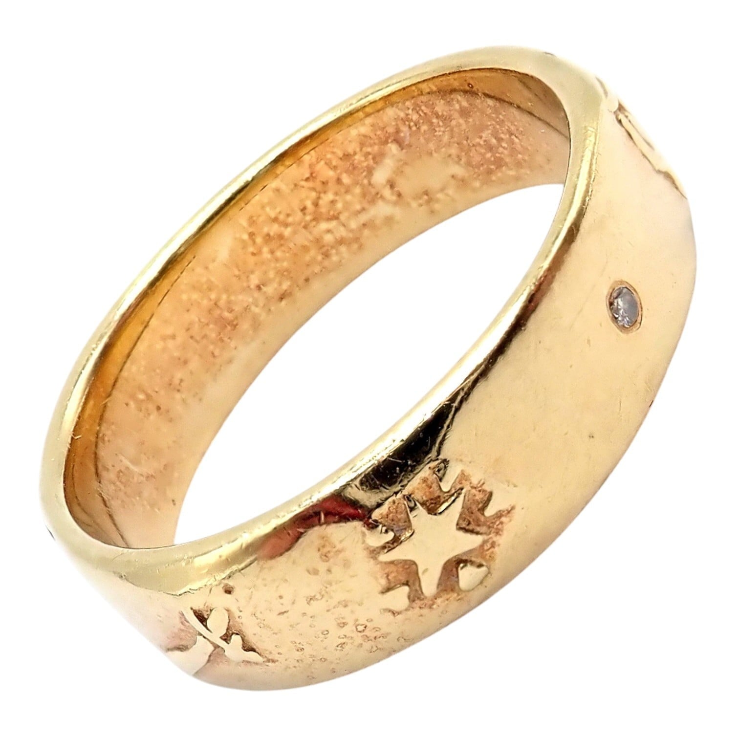 H.Stern Jewelry & Watches:Fine Jewelry:Rings Authentic! H. Stern 18k Yellow Gold Diamond Glyph Band Ring sz 7