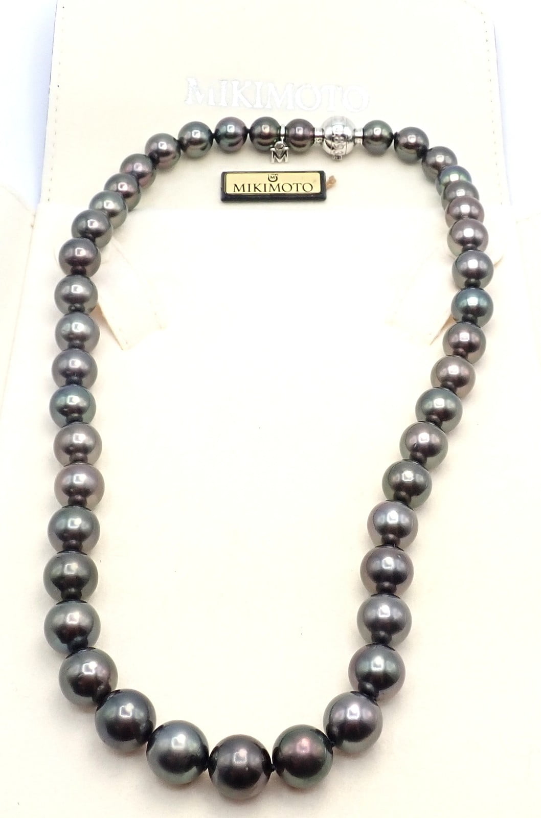 Mikimoto Jewelry & Watches:Fine Jewelry:Necklaces & Pendants Mikimoto 18k White Gold Diamond Large Tahitian South Sea Pearl Strand Necklace