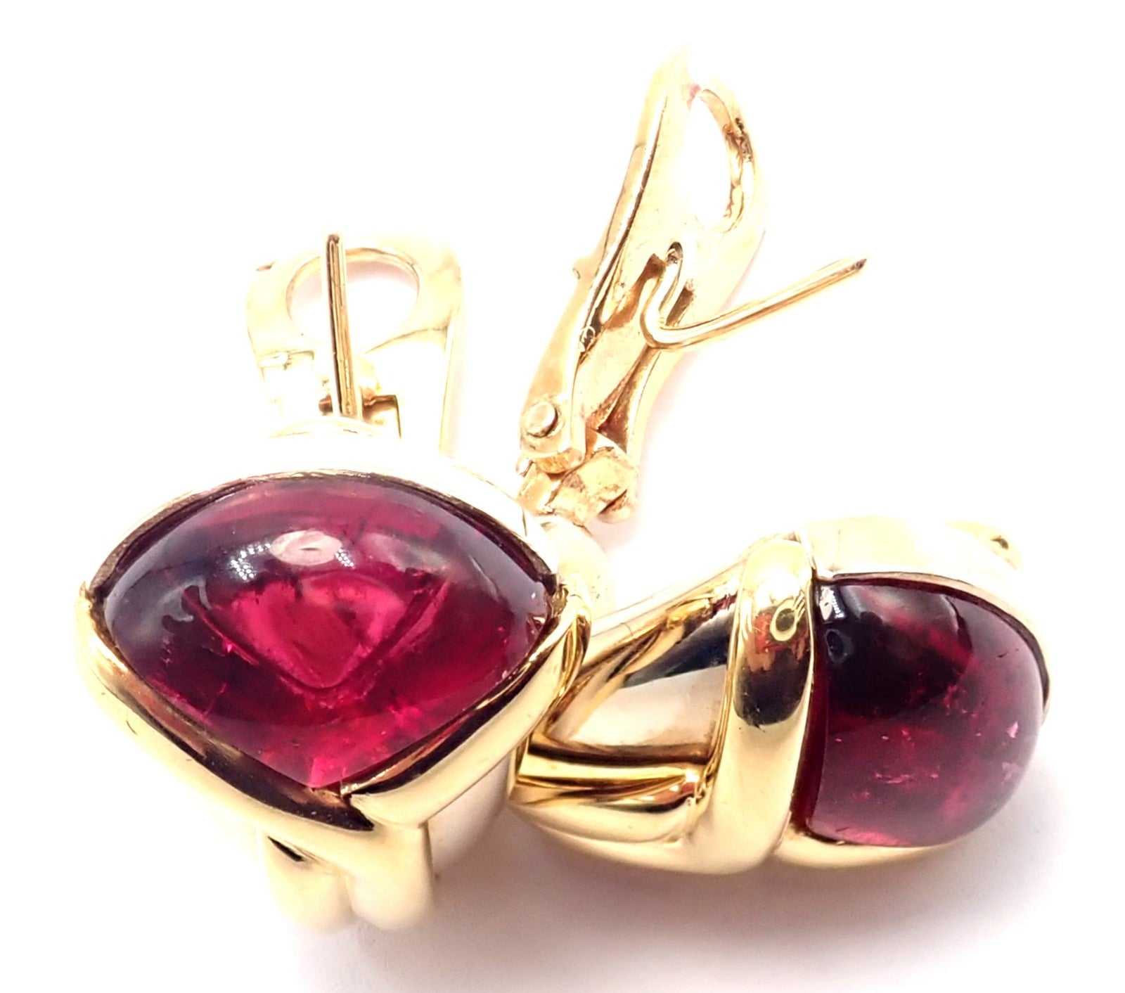 Bvlgari Jewelry & Watches:Fine Jewelry:Earrings Vintage! Bulgari Bvlgari 18k Yellow & White Gold Pink Tourmaline Earrings