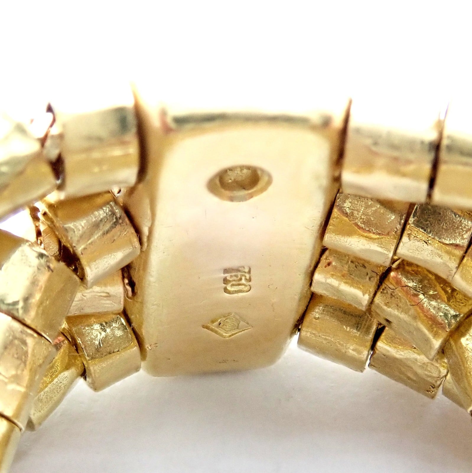 H.Stern Jewelry & Watches:Fine Jewelry:Rings Authentic! H. Stern 18k Yellow Gold Diamond 4 Strand Beaded Band Ring sz 7