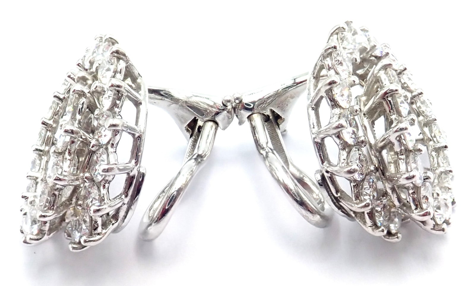 Tiffany & Co. Jewelry & Watches:Fine Jewelry:Earrings Authentic! Vintage Tiffany & Co Irid Platinum Diamond Swirl Earrings