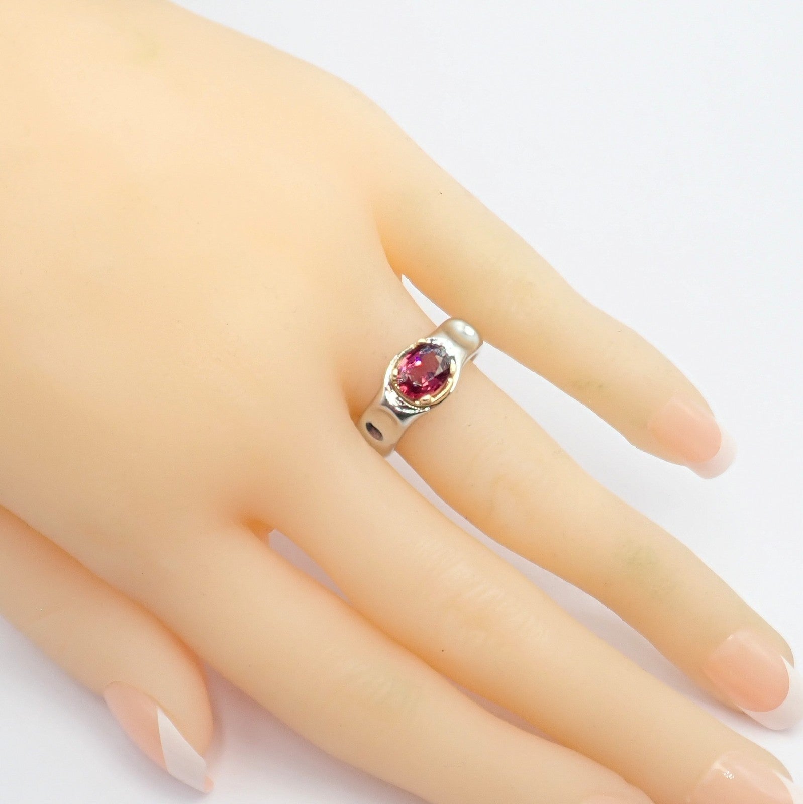 Tiffany & Co. Platinum 18k Yellow Gold Picasso Pink Tourmaline Groove Ring | Fortrove