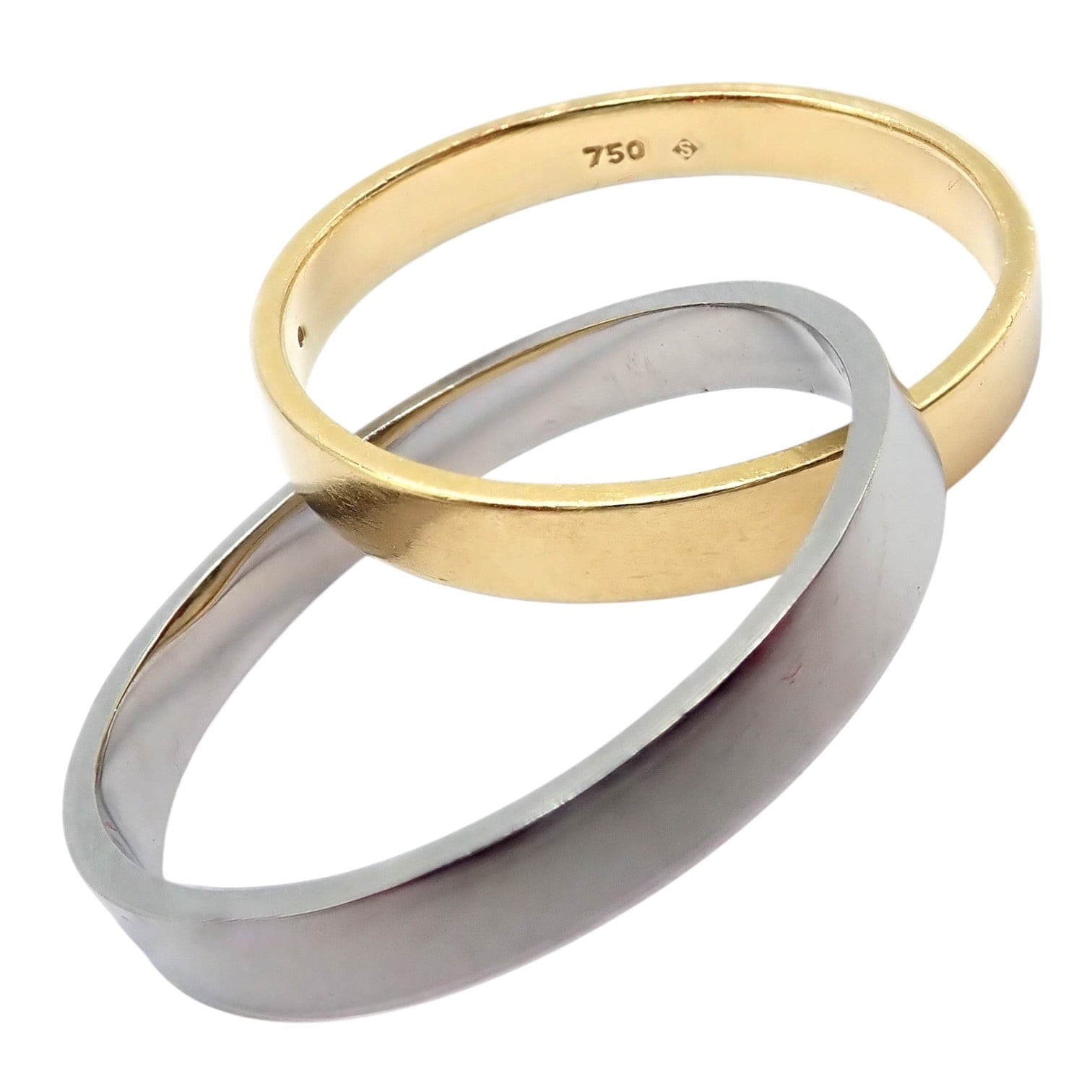 H.Stern Jewelry & Watches:Fine Jewelry:Rings Authentic! H. Stern 18k Yellow + White Gold Diamond Twin Rolling Band Ring sz 9