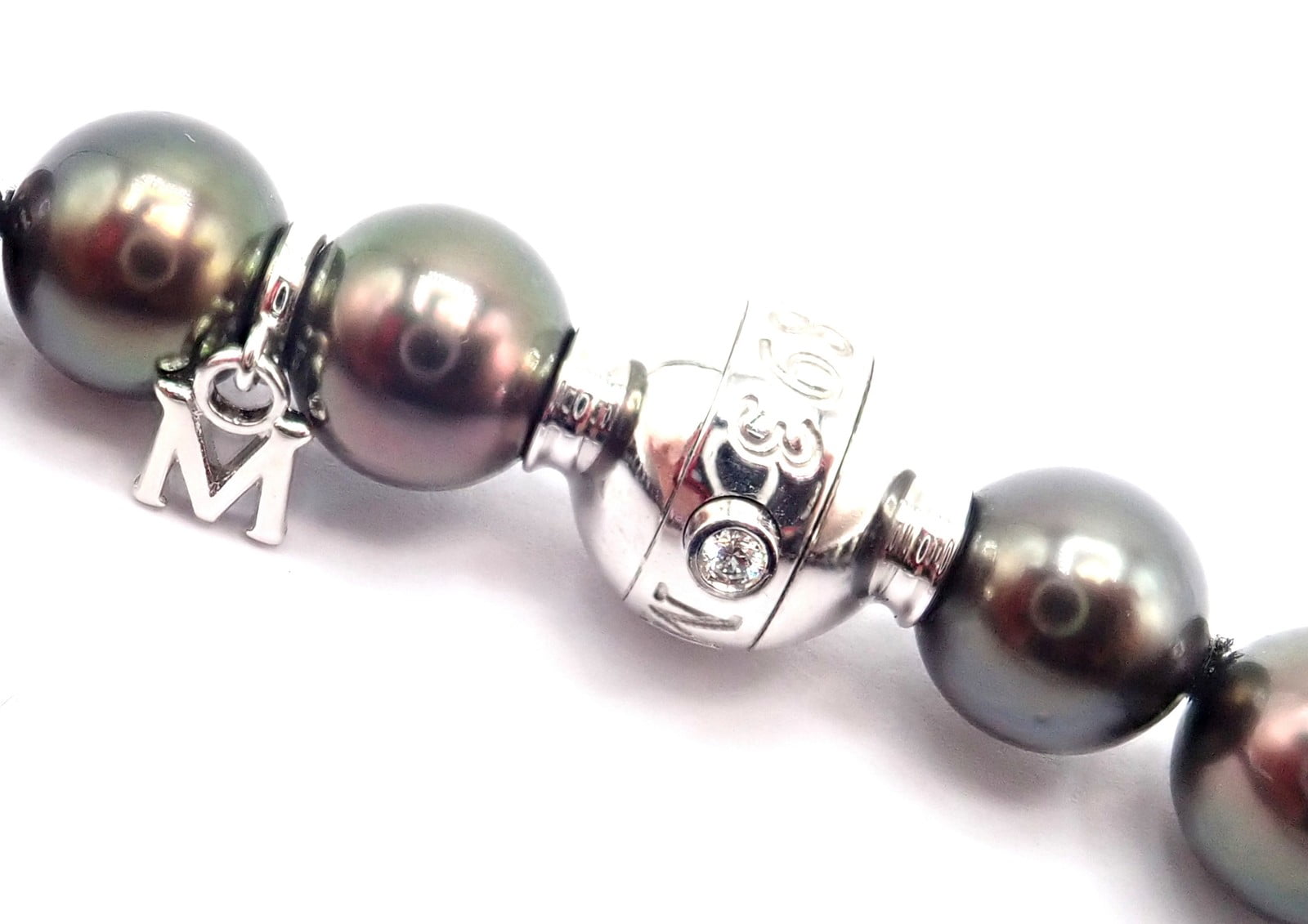 Mikimoto Jewelry & Watches:Fine Jewelry:Necklaces & Pendants Mikimoto 18k White Gold Diamond Large Tahitian South Sea Pearl Strand Necklace