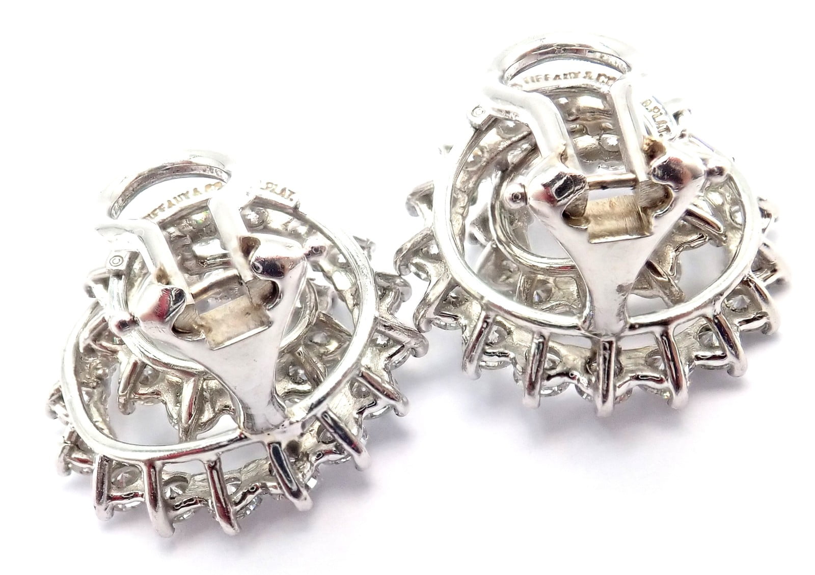 Tiffany & Co. Jewelry & Watches:Fine Jewelry:Earrings Authentic! Vintage Tiffany & Co Irid Platinum Diamond Swirl Earrings