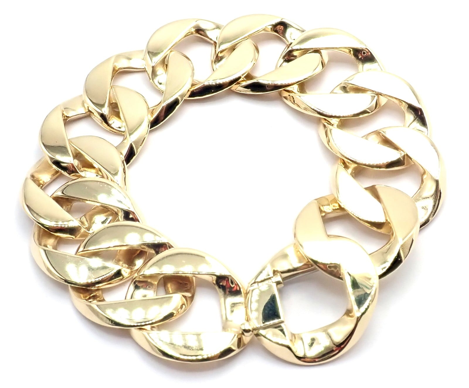Rare! Authentic Verdura 18k Yellow Gold Curb Link Bracelet | Fortrove