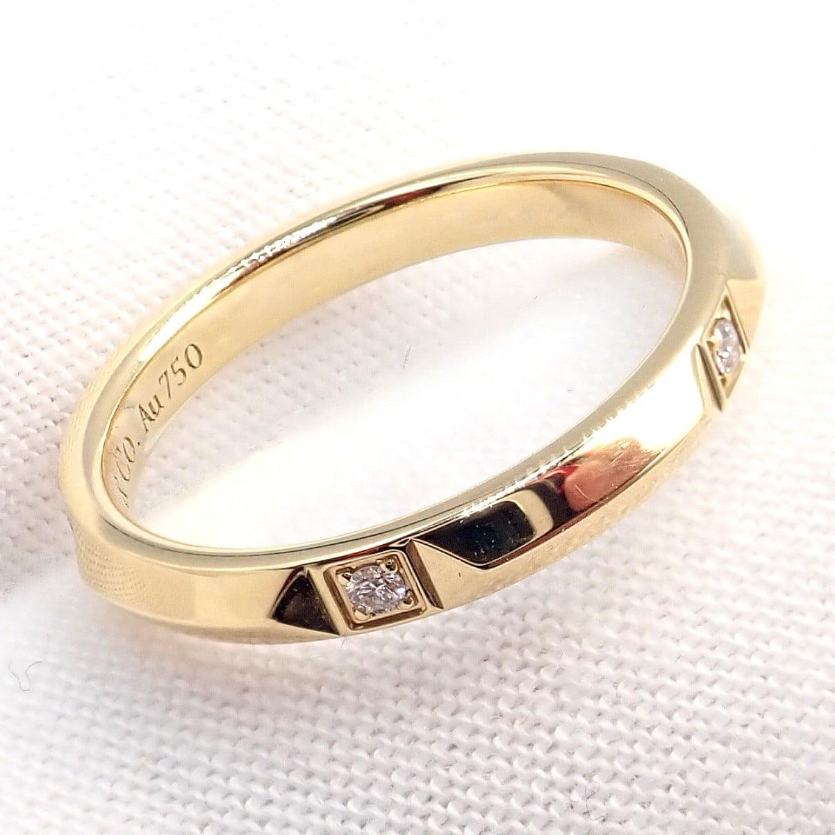 Tiffany & Co. Jewelry & Watches:Fine Jewelry:Rings Authentic! Tiffany & Co. 18k Yellow Gold Diamond True 2.5mm Band Ring sz 6