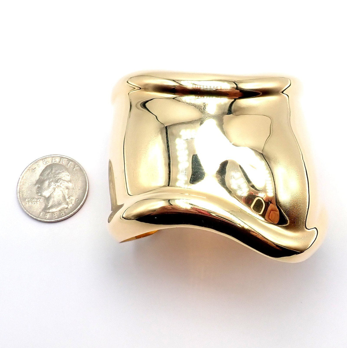 Tiffany & Co. Jewelry & Watches:Fine Jewelry:Bracelets & Charms Authentic! Tiffany & Co Peretti 18k Yellow Gold Medium Bone Cuff Bracelet 104g