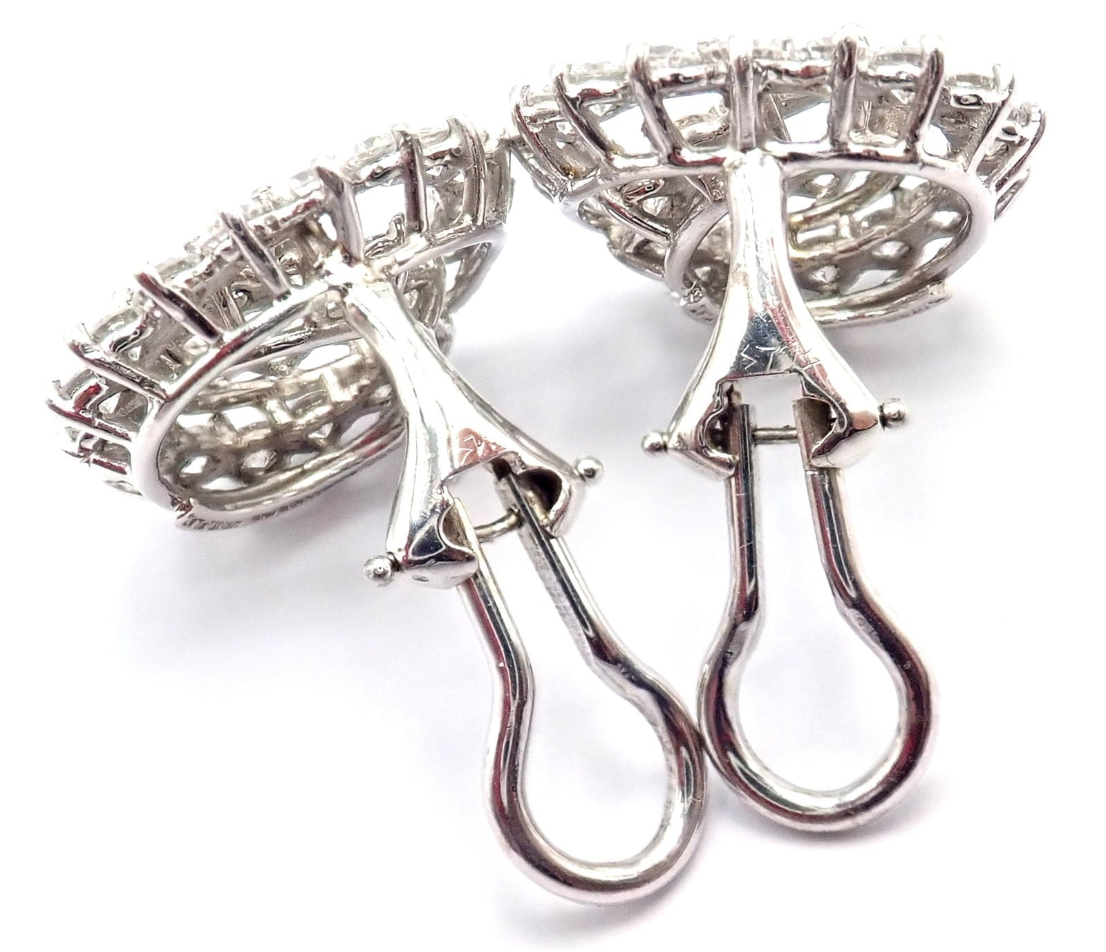 Authentic! Vintage Tiffany & Co Irid Platinum Diamond Swirl Earrings | Fortrove