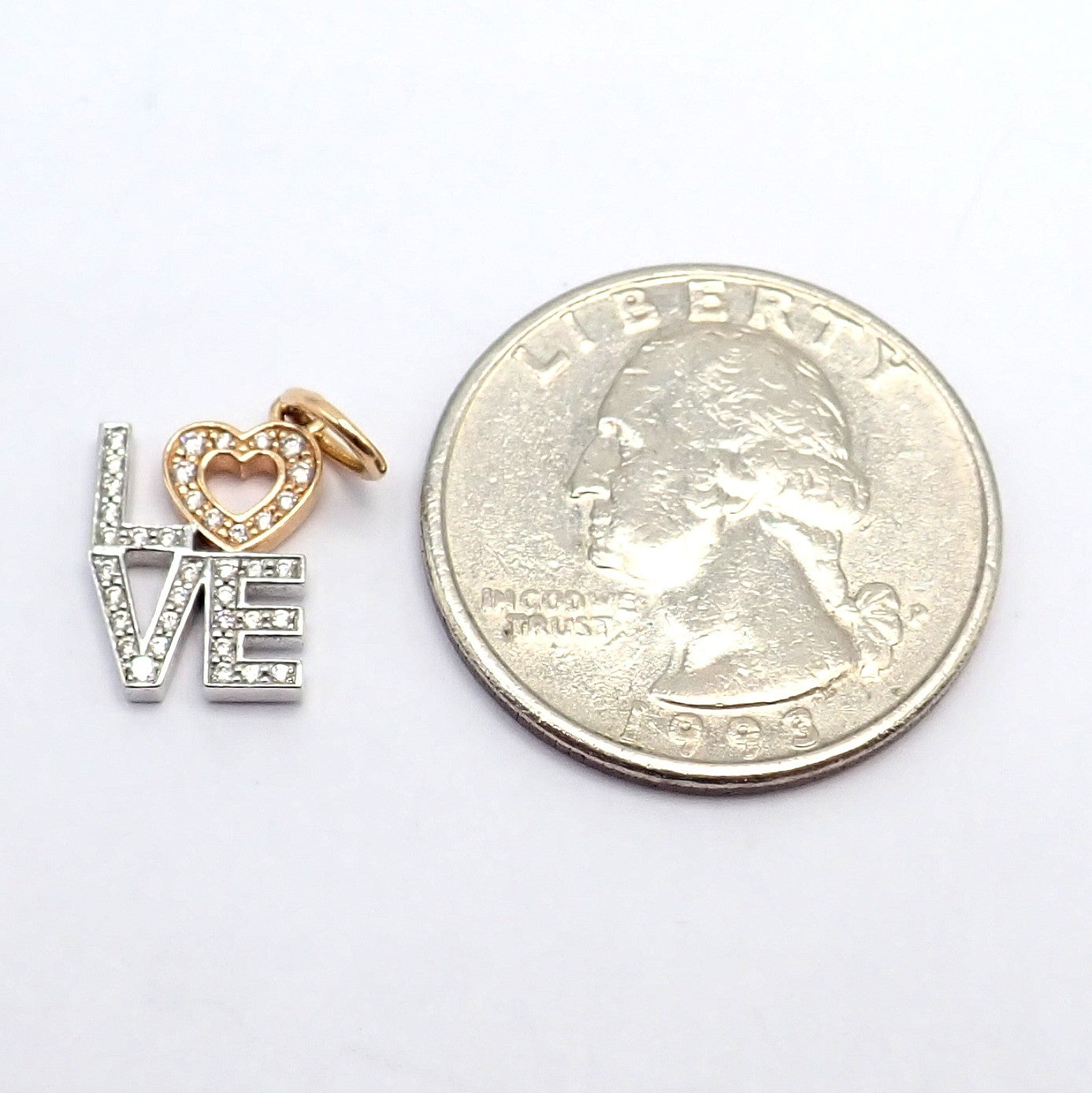 Tiffany & Co. 18k Yellow + White Gold LOVE Philadelphia Diamond Pendant Charm | Fortrove