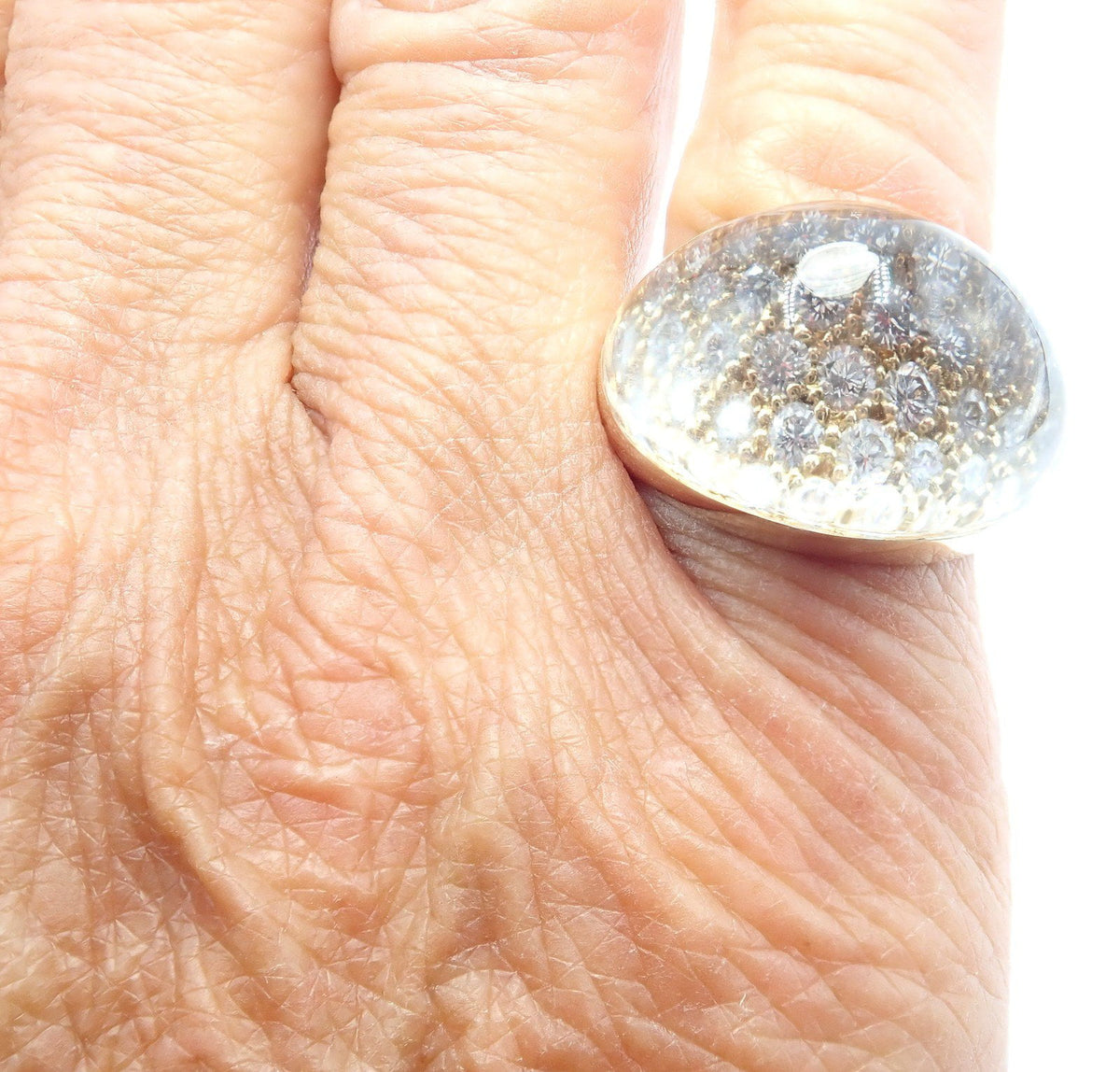 Cartier Jewelry & Watches:Fine Jewelry:Rings Authentic Cartier Myst de Cartier 18k Yellow Gold Diamond Rock Crystal Dome Ring