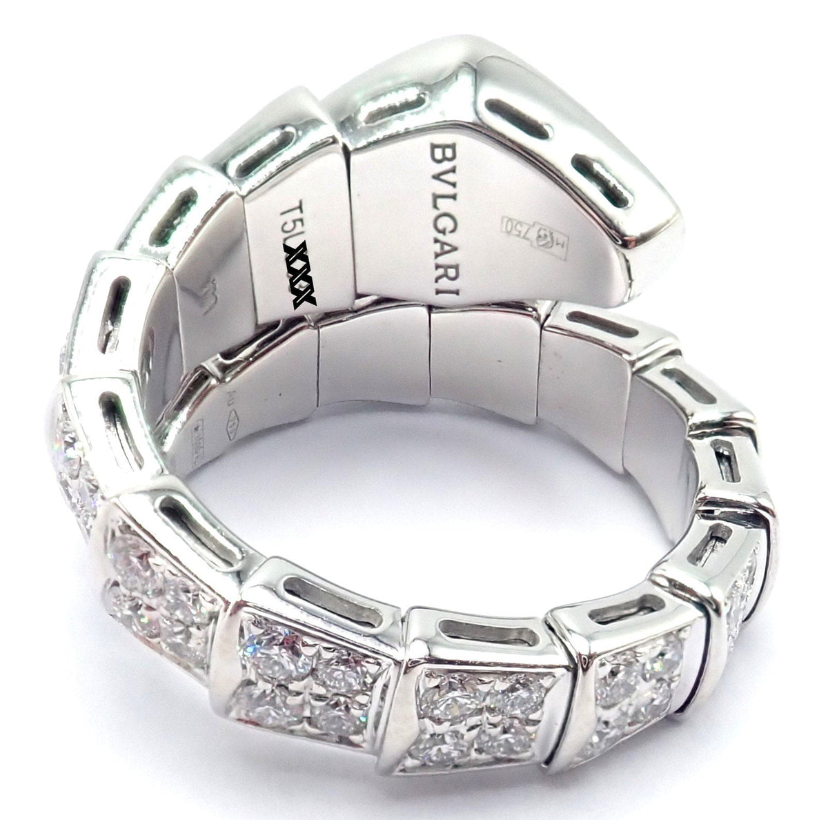 Bvlgari Jewelry & Watches:Fine Jewelry:Rings Authentic! Bulgari Bvlgari Serpenti Viper 18k White Gold Diamond Band Ring Cert