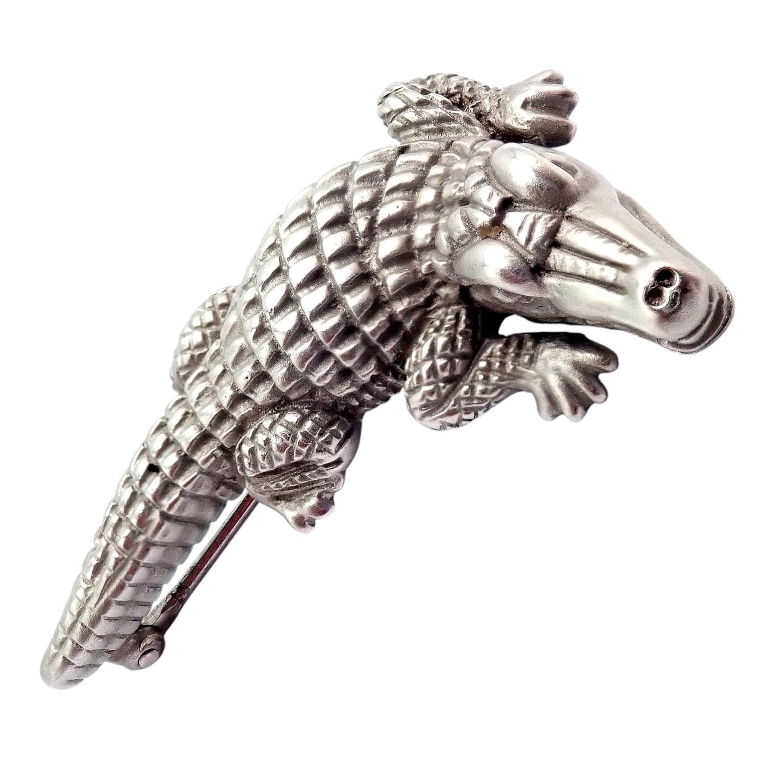Rare! Vintage Kieselstein Cord 18k White Gold Alligator Brooch Pin 1988 | Fortrove