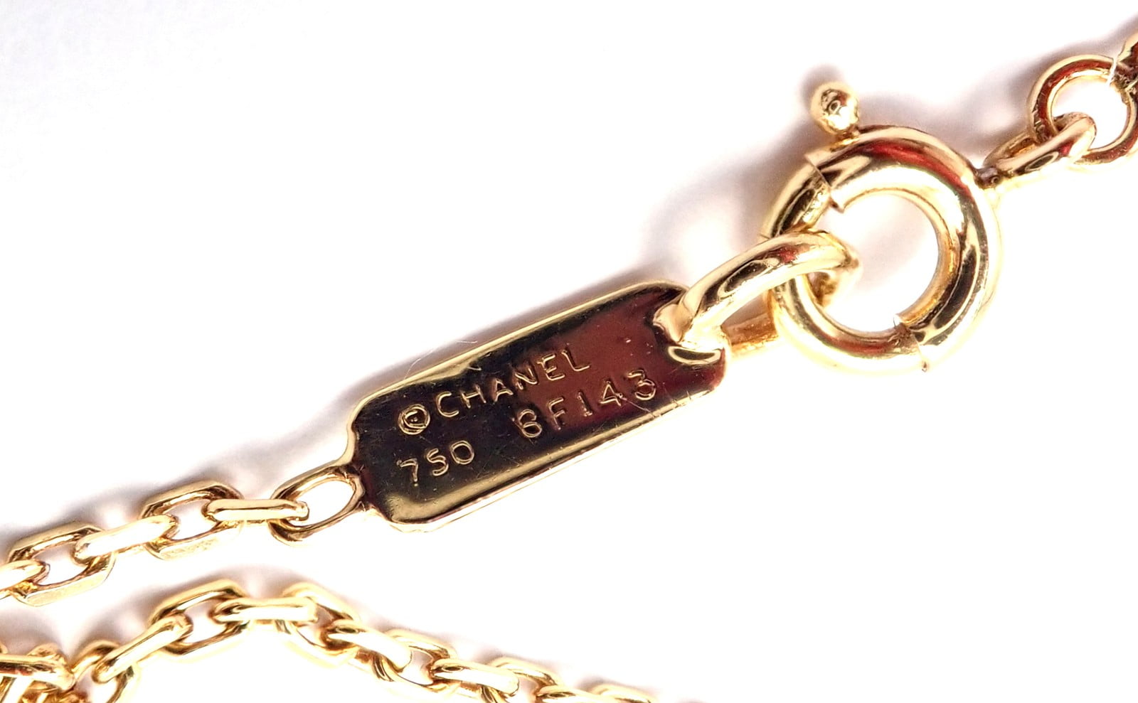 CHANEL Jewelry & Watches:Fine Jewelry:Necklaces & Pendants Authentic! Chanel 4 Leaf Clover 18k Gold Diamond Pendant Link Chain Necklace
