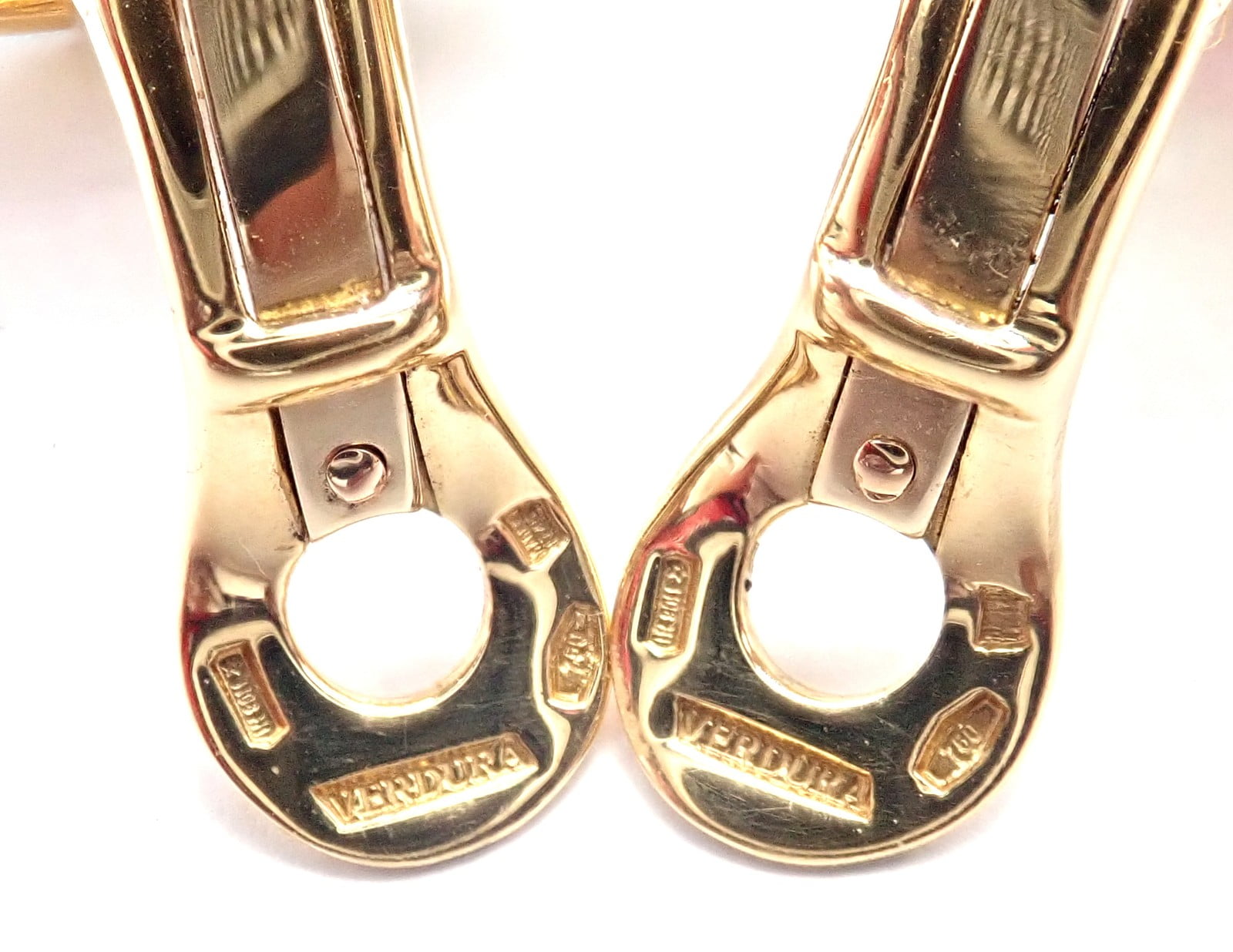 Verdura Jewelry & Watches:Fine Jewelry:Earrings Authentic! Verdura Fulco 18k Yellow Gold  Color Stone Black Enamel Earrings