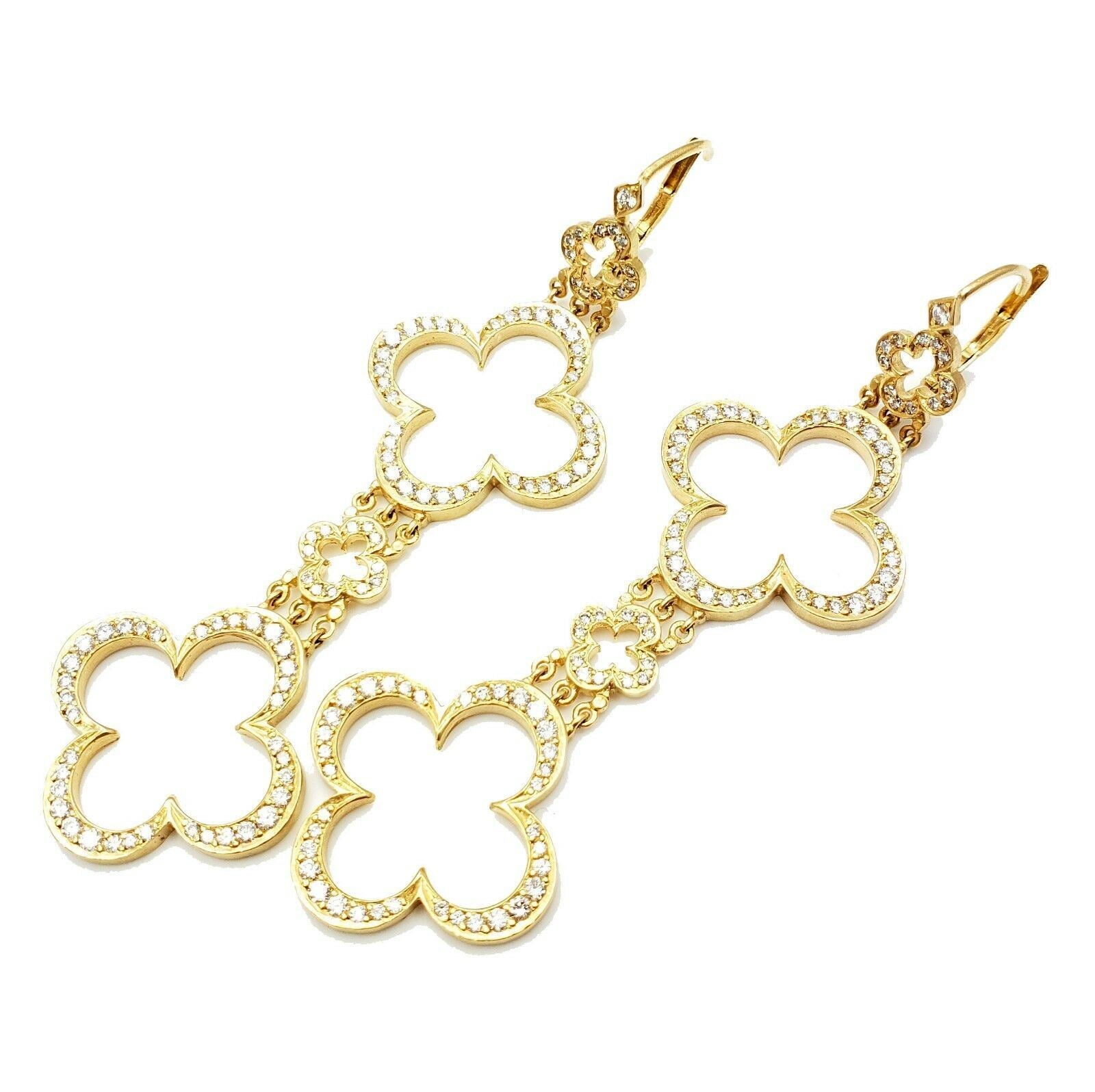 Ultra Rare Large Loree Rodkin 18k Yellow Gold 3ctw Diamond Cross Earrings | Fortrove