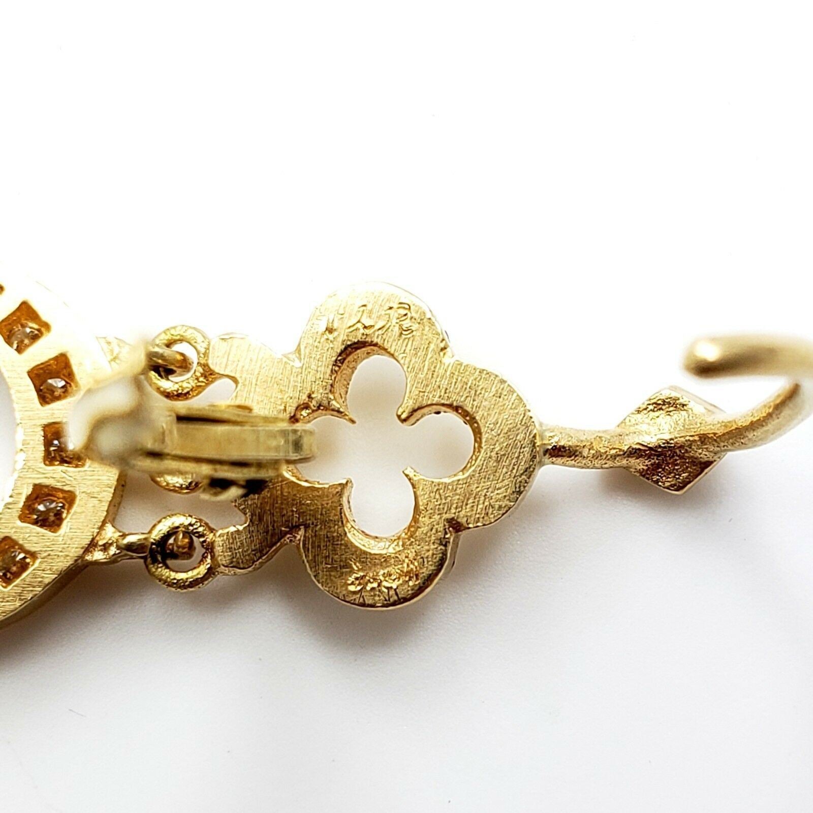 Ultra Rare Large Loree Rodkin 18k Yellow Gold 3ctw Diamond Cross Earrings | Fortrove