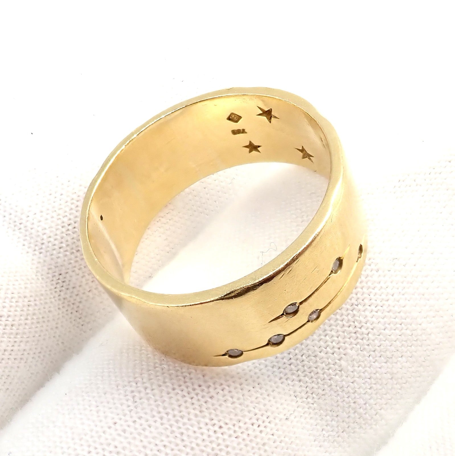 H.Stern Jewelry & Watches:Fine Jewelry:Rings H. Stern 18k Yellow Gold Diamond Constellation Stars Code Band Ring sz 9.5