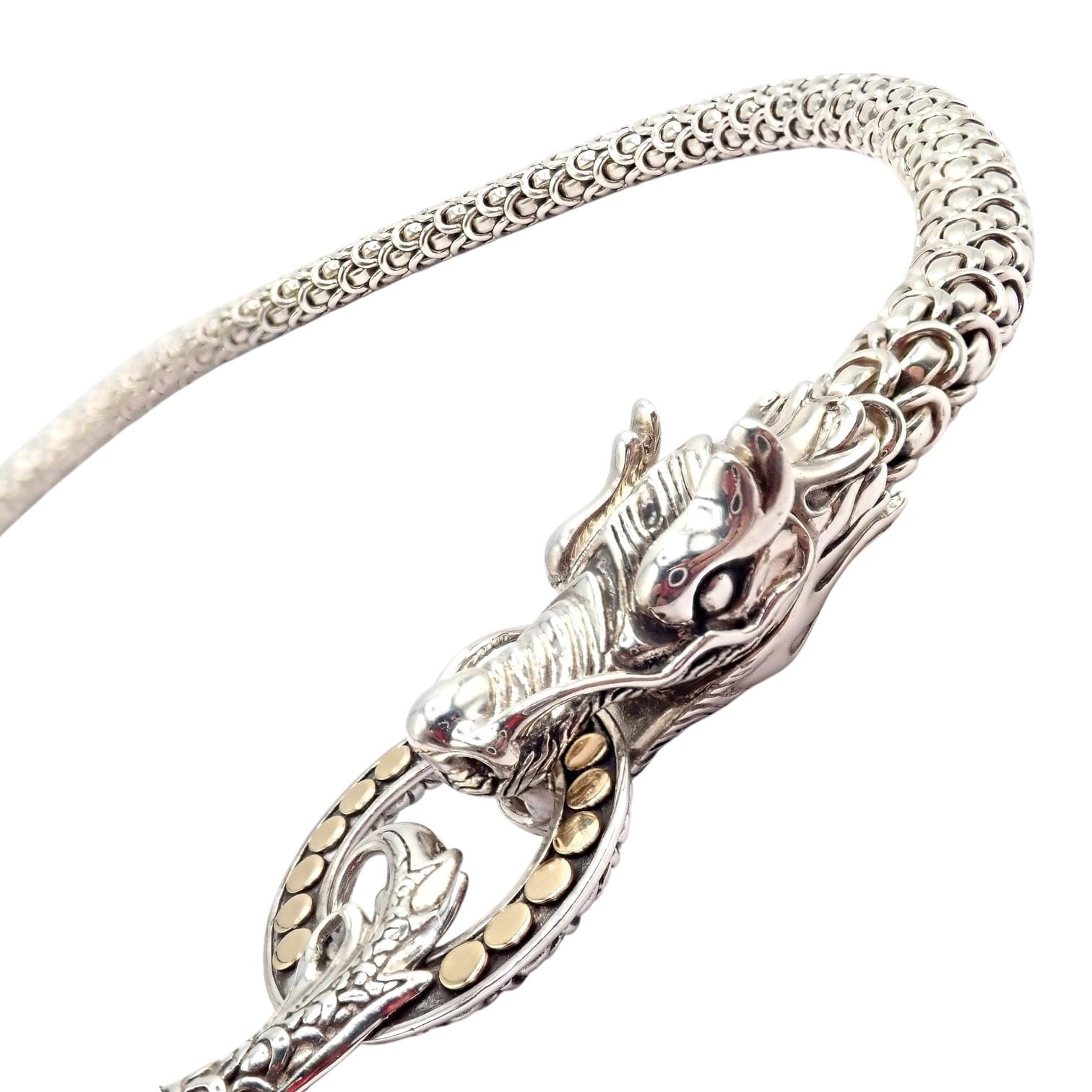 John Hardy Jewelry & Watches:Fine Jewelry:Necklaces & Pendants John Hardy JH Silver 18k Yellow Gold Naga Dragon Dots Necklace