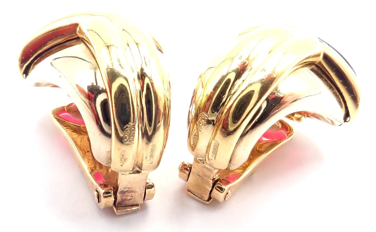 Bvlgari Jewelry & Watches:Fine Jewelry:Earrings Vintage! Bulgari Bvlgari 18k Yellow & White Gold Pink Tourmaline Earrings