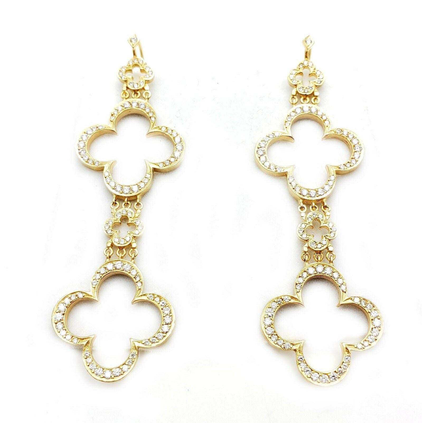 Ultra Rare Large Loree Rodkin 18k Yellow Gold 3ctw Diamond Cross Earrings | Fortrove