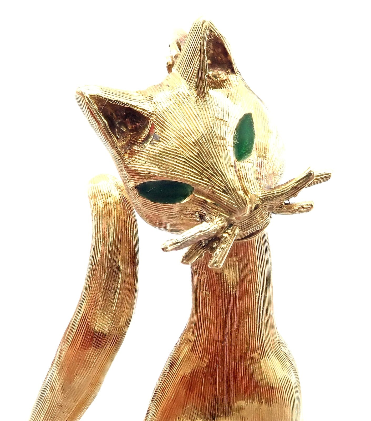 Tiffany & Co. Jewelry & Watches:Fine Jewelry:Brooches & Pins Authentic! Tiffany & Co 18k Yellow Gold Emerald Cat Pin Brooch