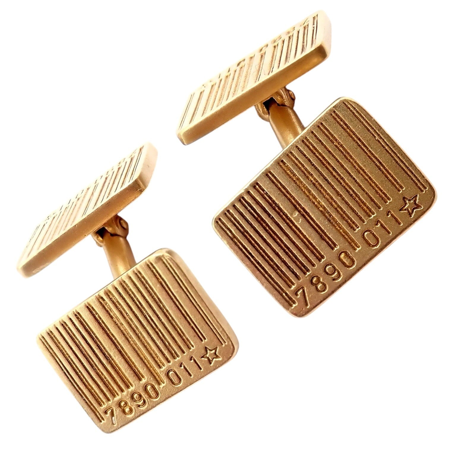 H.Stern Jewelry & Watches:Men's Jewelry:Cufflinks Rare! H. Stern 18k Yellow Gold UPC Bar Code Cufflinks