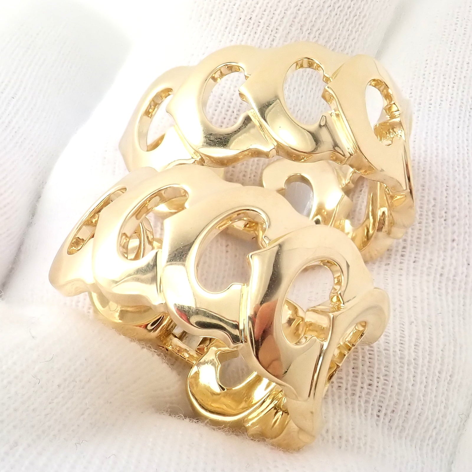 Cartier Jewelry & Watches:Fine Jewelry:Earrings Authentic! Cartier 18k Yellow Gold Signature C De Cartier Large Hoop Earrings