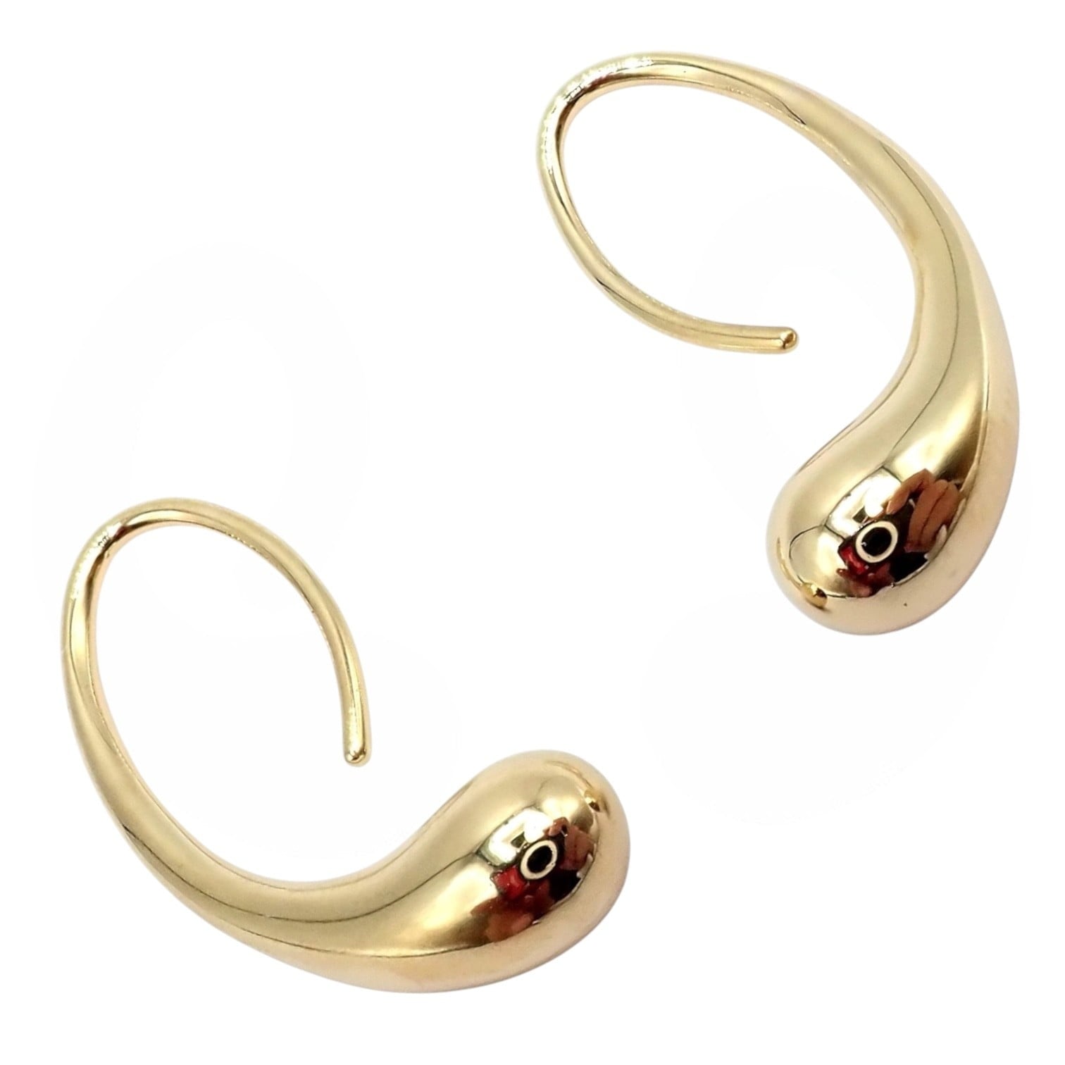 Tiffany & Co. Jewelry & Watches:Fine Jewelry:Earrings Vintage! Tiffany & Co Peretti 18k Yellow Gold Teardrop Hoop Earrings