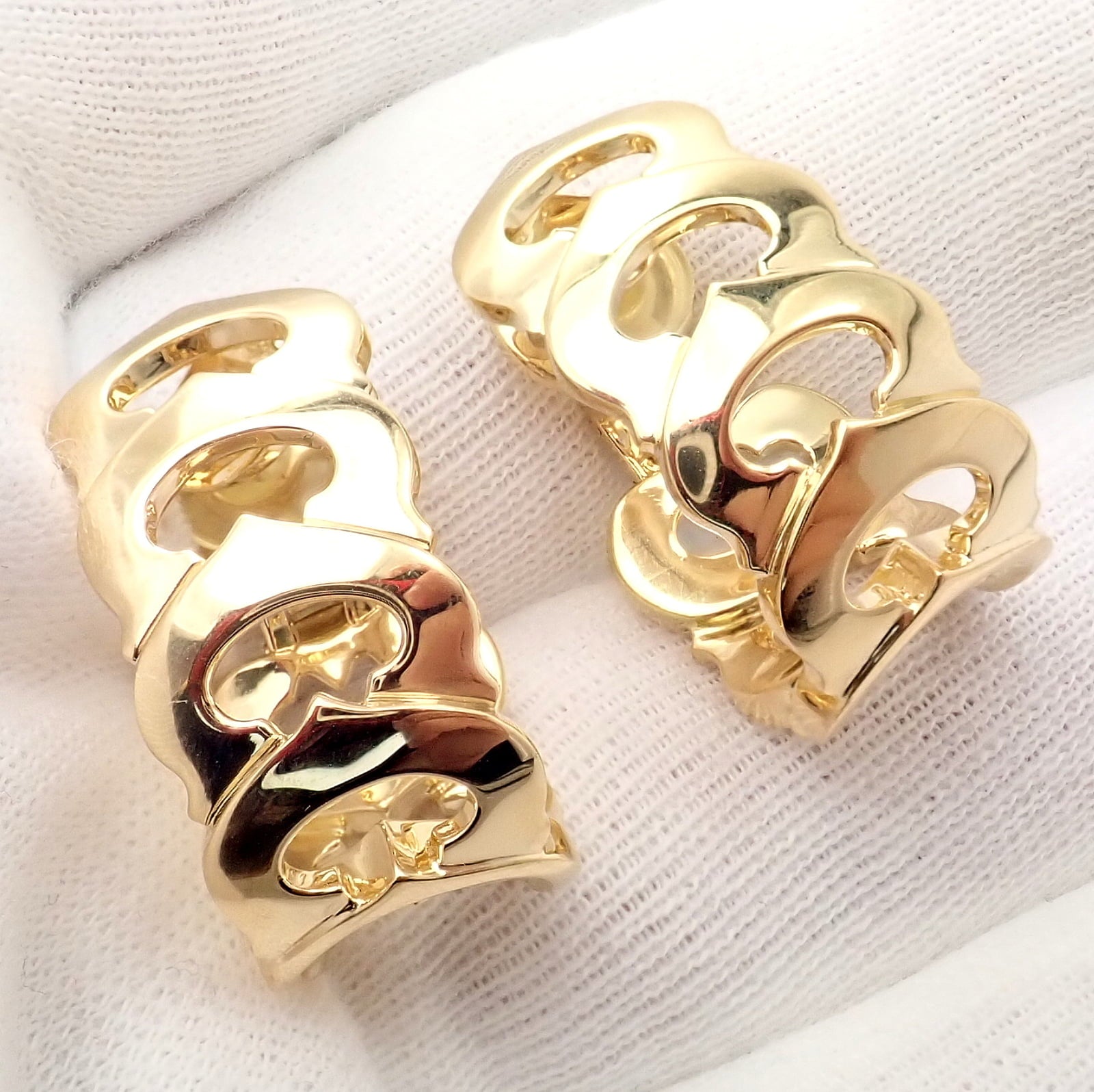 Cartier Jewelry & Watches:Fine Jewelry:Earrings Authentic! Cartier 18k Yellow Gold Signature C De Cartier Large Hoop Earrings