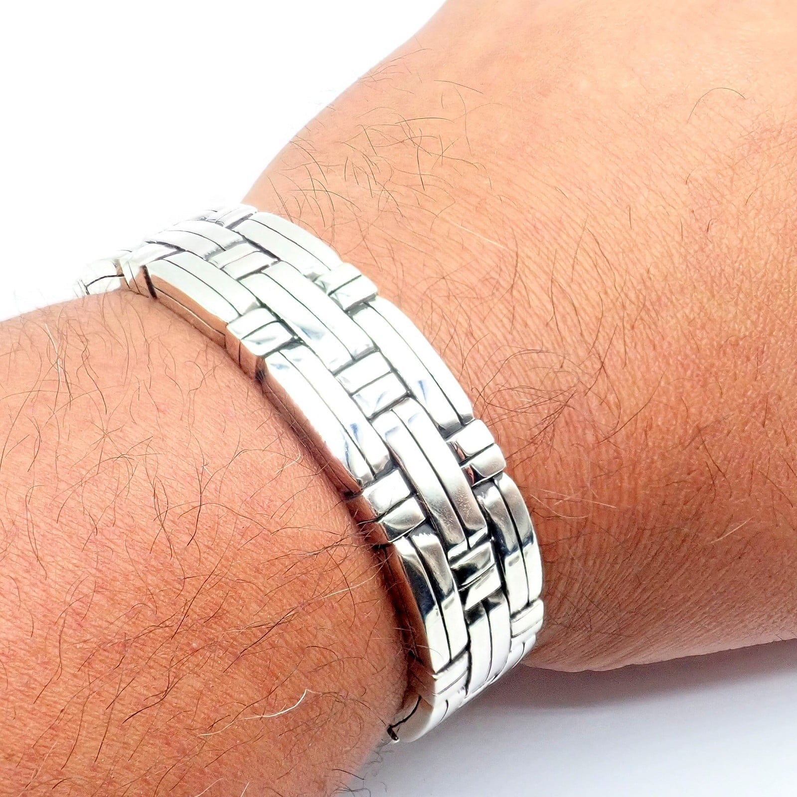 John Hardy Jewelry & Watches:Fine Jewelry:Bracelets & Charms Authentic! John Hardy JH Silver Wide Classic Bamboo Large Mens XL Cuff Bracelet