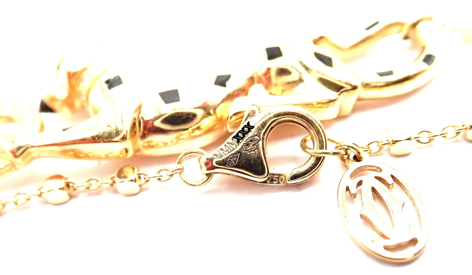 Authentic! Cartier Panther 18k Yellow Gold Diamond Tsavorite Necklace Cert. | Fortrove