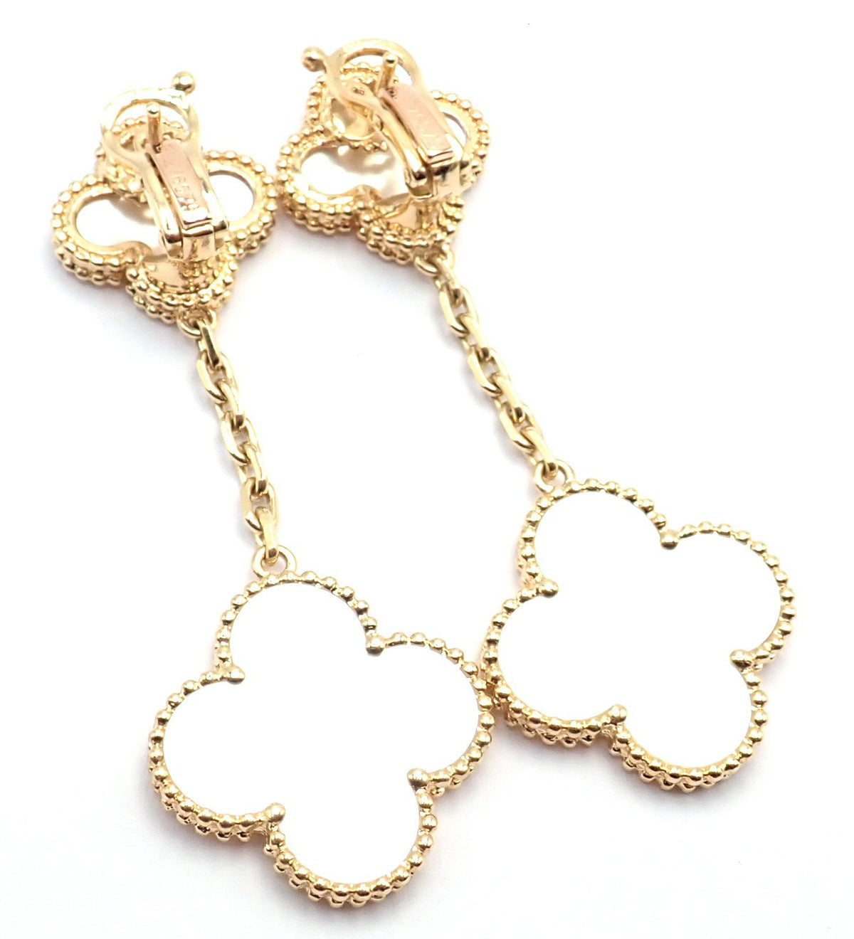 Van Cleef & Arpels Jewelry & Watches:Fine Jewelry:Earrings Van Cleef & Arpels 18k Yellow Gold Magic Alhambra Mother Of Pearl Earrings Paper