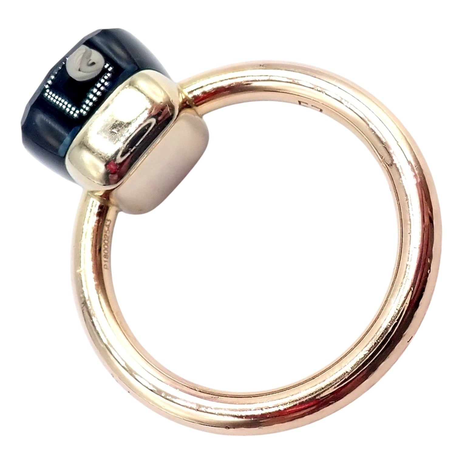 Authentic! Pomellato 18k Yellow Gold Nudo Maxi London Blue Topaz Ring Sz 8.25 | Fortrove