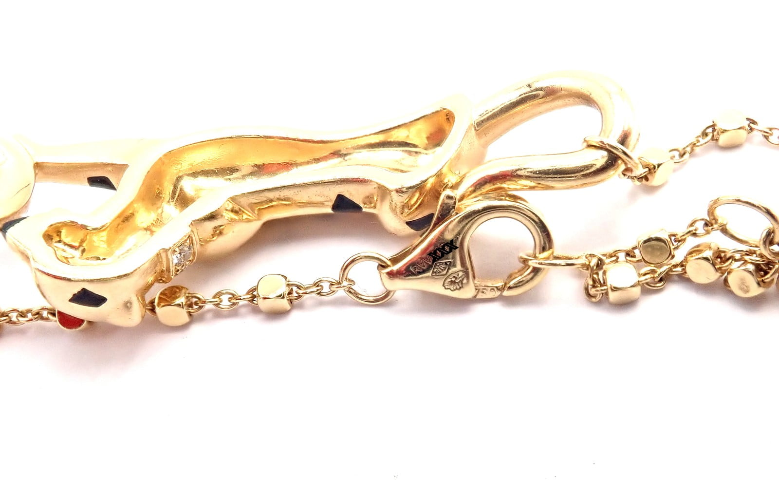 Cartier Jewelry & Watches:Fine Jewelry:Bracelets & Charms Authentic! Cartier Panther 18k Yellow Gold Diamond Tsavorite Bracelet Cert.