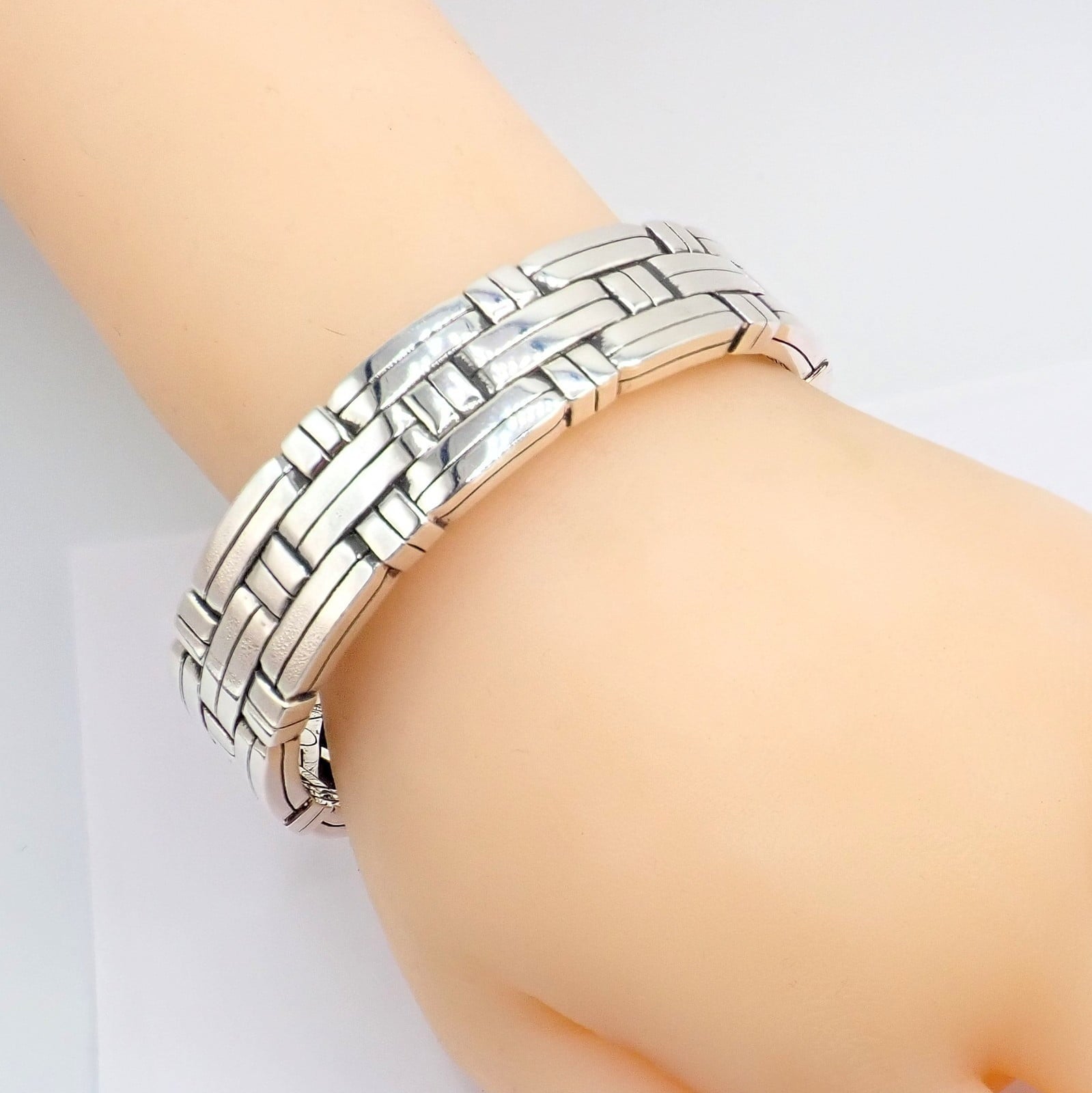 John Hardy Jewelry & Watches:Fine Jewelry:Bracelets & Charms Authentic! John Hardy JH Silver Wide Classic Bamboo Large Mens XL Cuff Bracelet