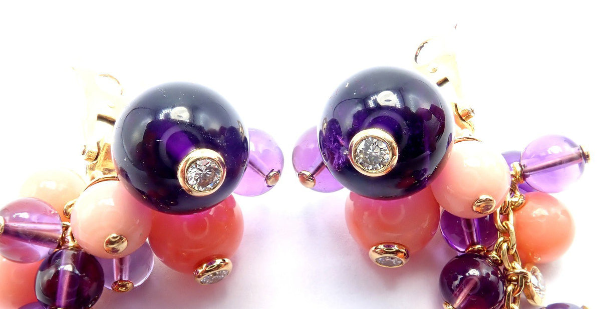 Cartier Jewelry & Watches:Fine Jewelry:Earrings Rare! Authentic Cartier 18k Rose Gold Coral Diamond Delices De Goa Band Ring