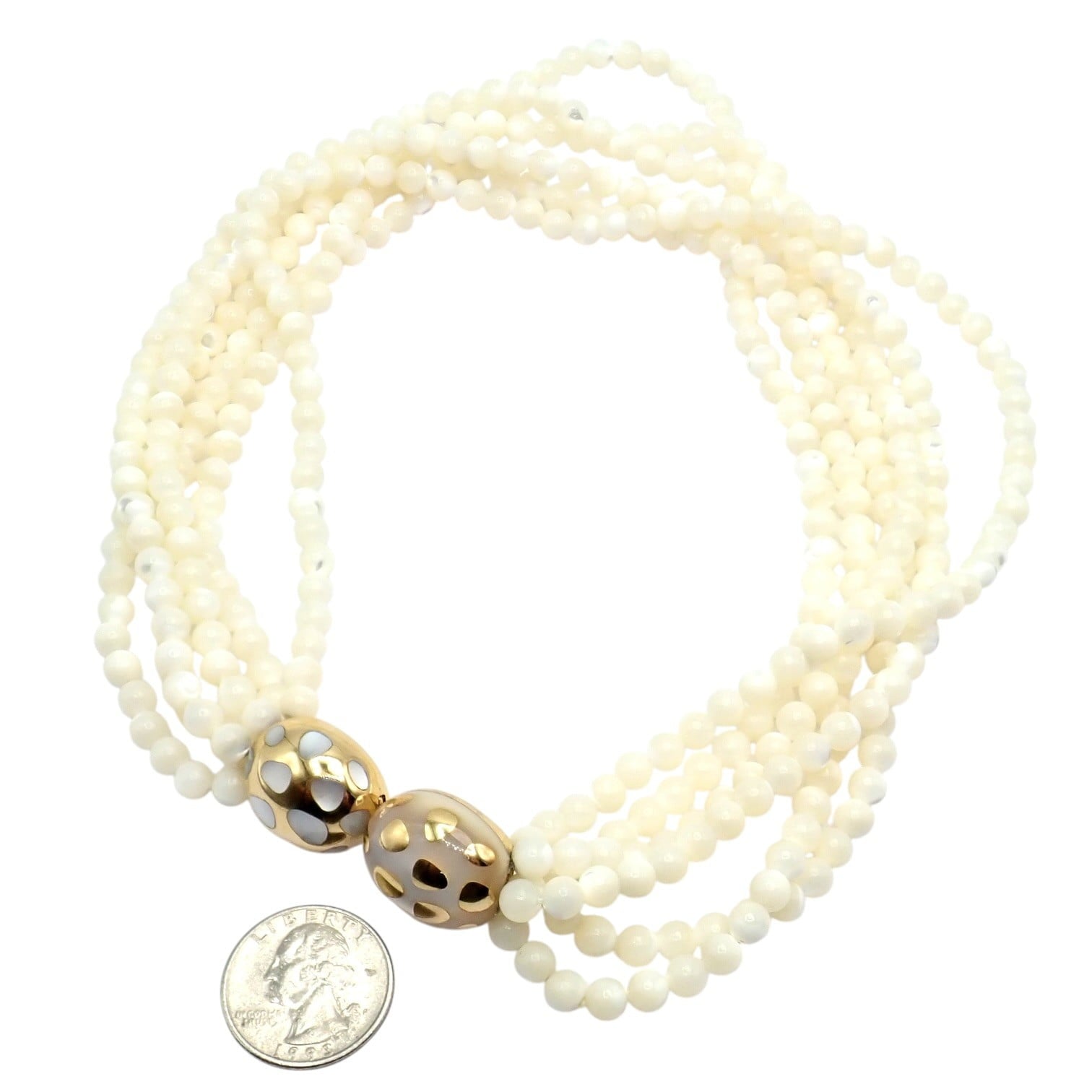Tiffany & Co. Jewelry & Watches:Fine Jewelry:Necklaces & Pendants Tiffany & Co Cummings 18k Gold Mother Of Pearl Bead Positive Torsade Necklace