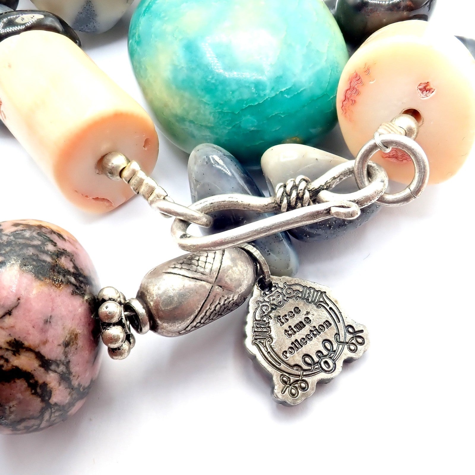 Rare! Mario Buccellati Free Time Silver Large Snake Turtle River Stone Necklace | Fortrove