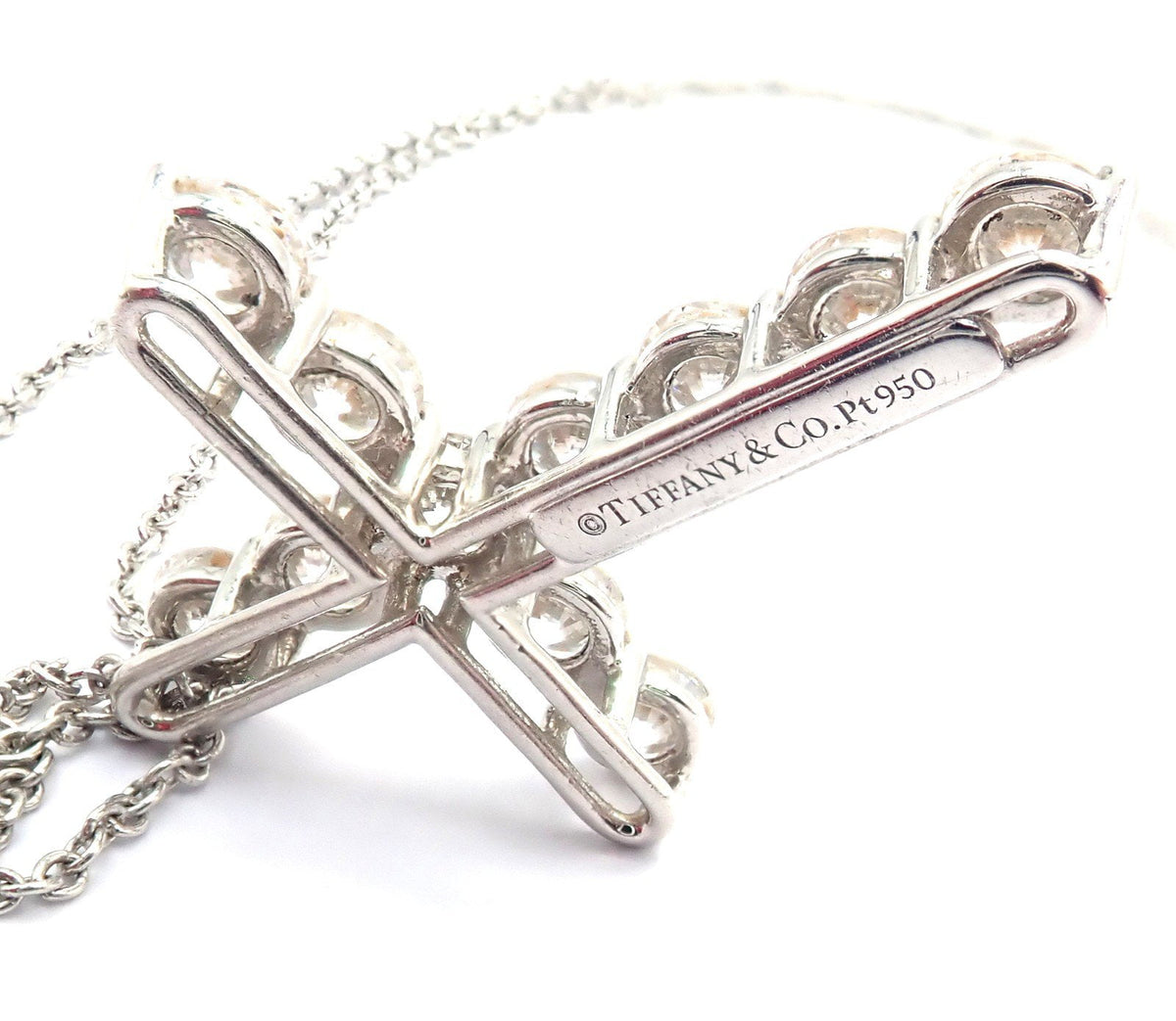 Tiffany & Co. Jewelry & Watches:Fine Jewelry:Necklaces & Pendants Authentic! Tiffany & Co Platinum Diamond Large Cross Pendant Necklace