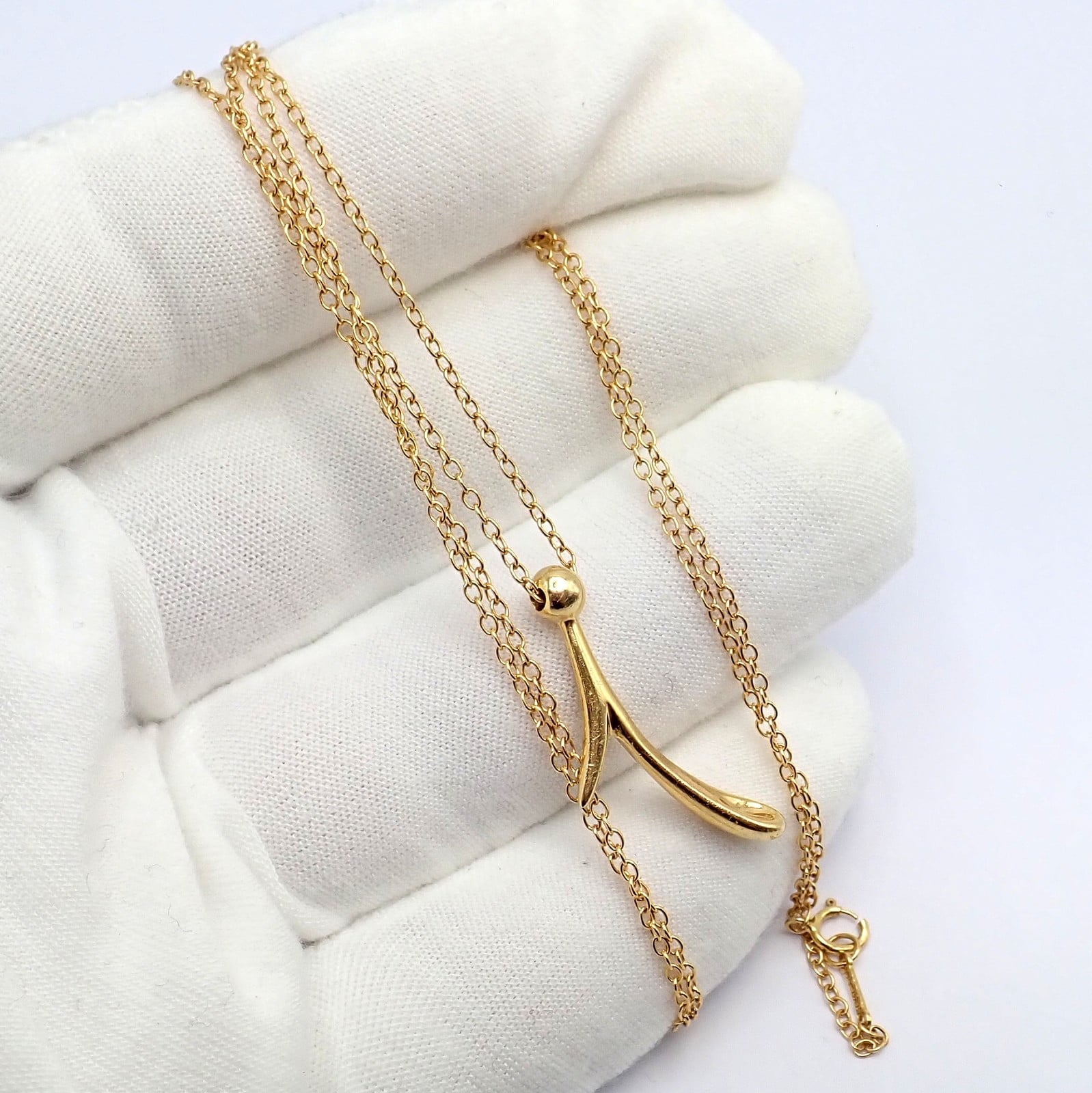 Tiffany & Co. Jewelry & Watches:Fine Jewelry:Necklaces & Pendants Vintage! Tiffany & Co Peretti 18k Gold 31" Chain Initial I Pendant Necklace 1983