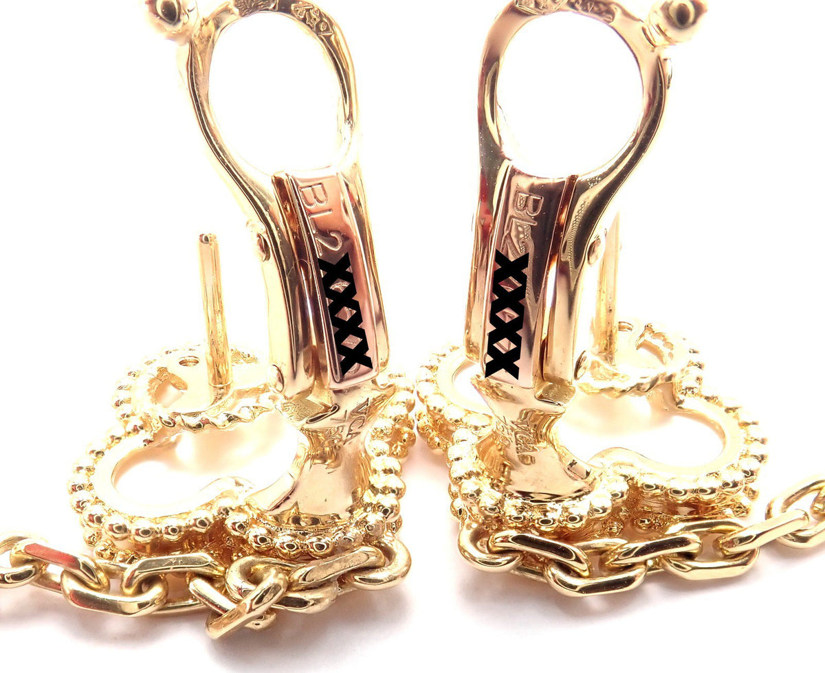 Van Cleef & Arpels Jewelry & Watches:Fine Jewelry:Earrings Van Cleef & Arpels 18k Yellow Gold Magic Alhambra Mother Of Pearl Earrings Paper