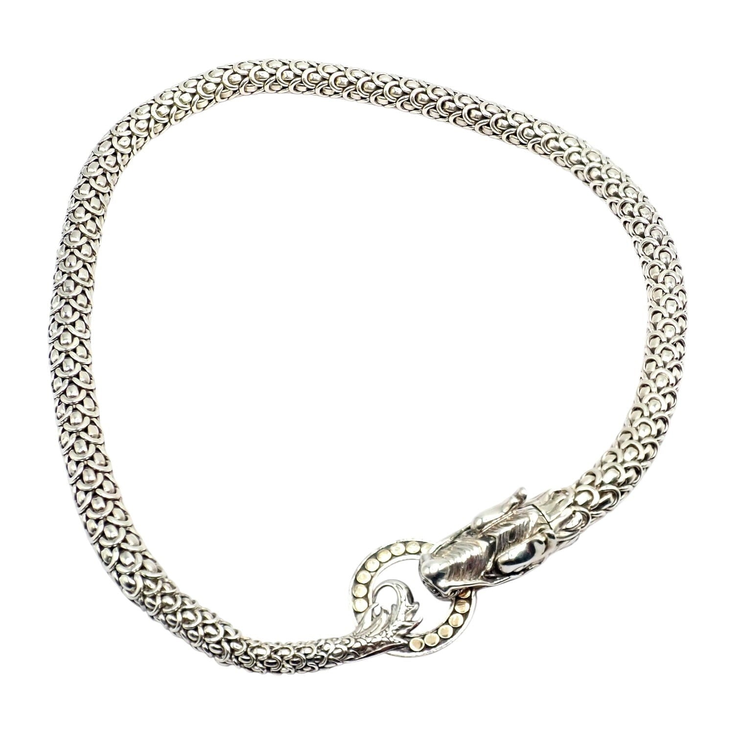 John Hardy Jewelry & Watches:Fine Jewelry:Necklaces & Pendants John Hardy JH Silver 18k Yellow Gold Naga Dragon Dots Necklace