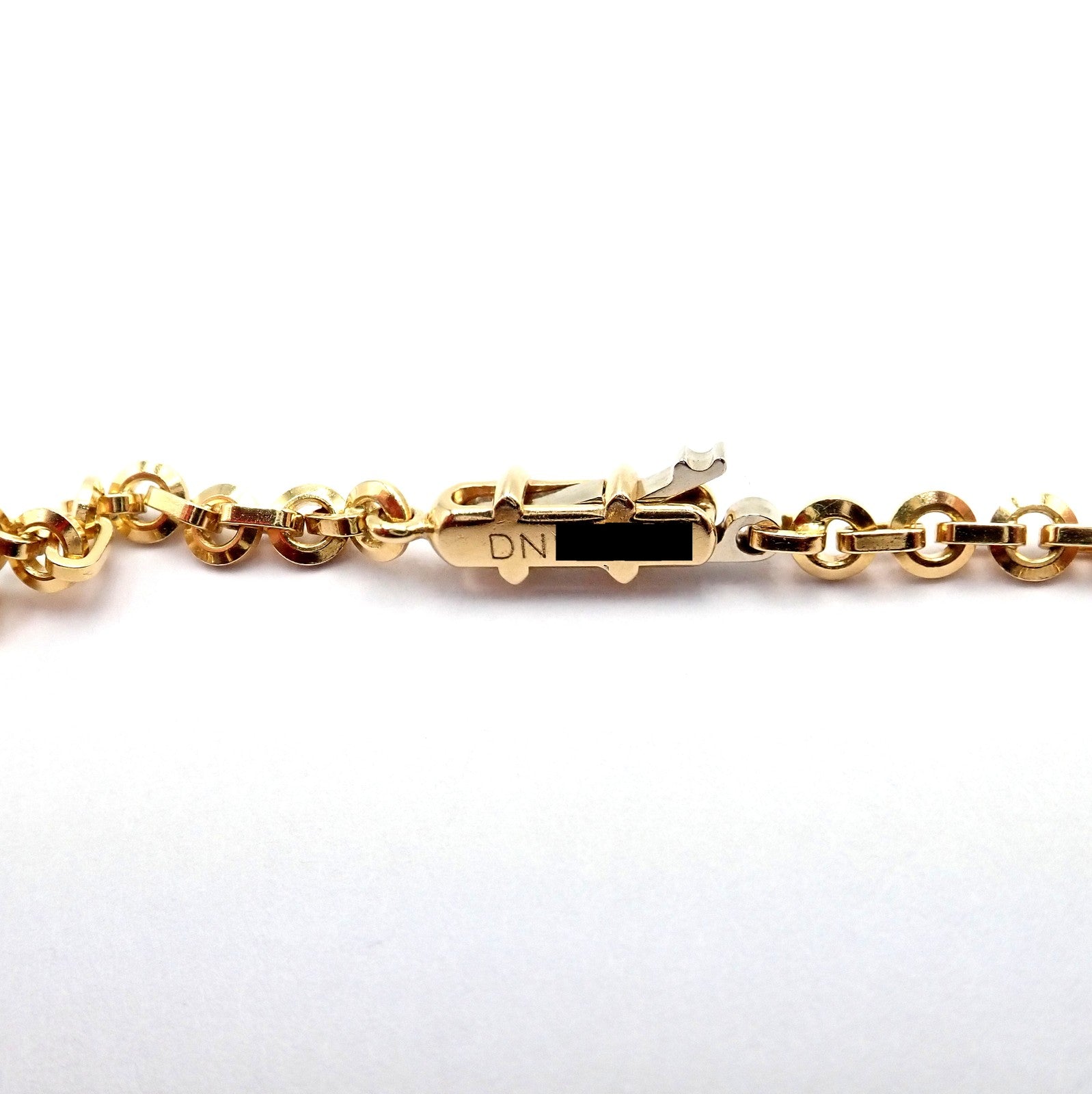 Rare! Authentic Cartier 18k Yellow Gold Hematite Dolphin Pendant Link Necklace | Fortrove