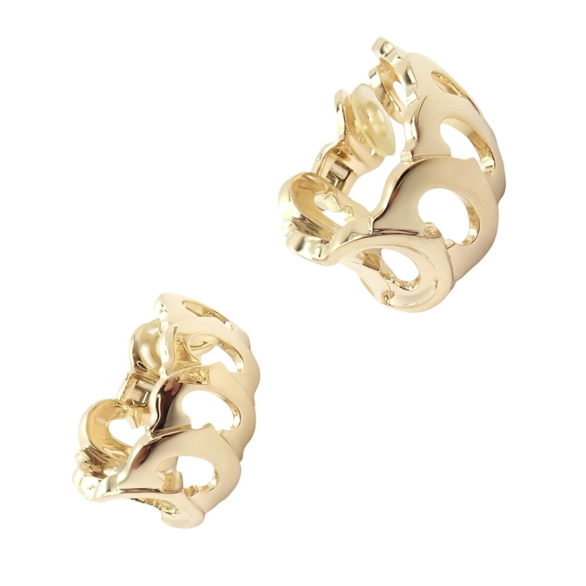 Cartier Jewelry & Watches:Fine Jewelry:Earrings Authentic! Cartier 18k Yellow Gold Signature C De Cartier Large Hoop Earrings